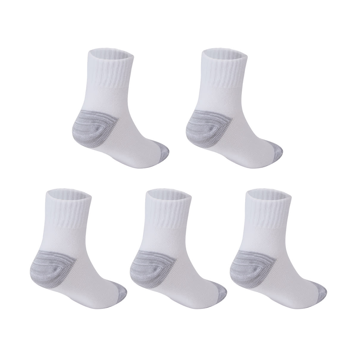 5 Pack Tough Quarter Crew Socks Kmart