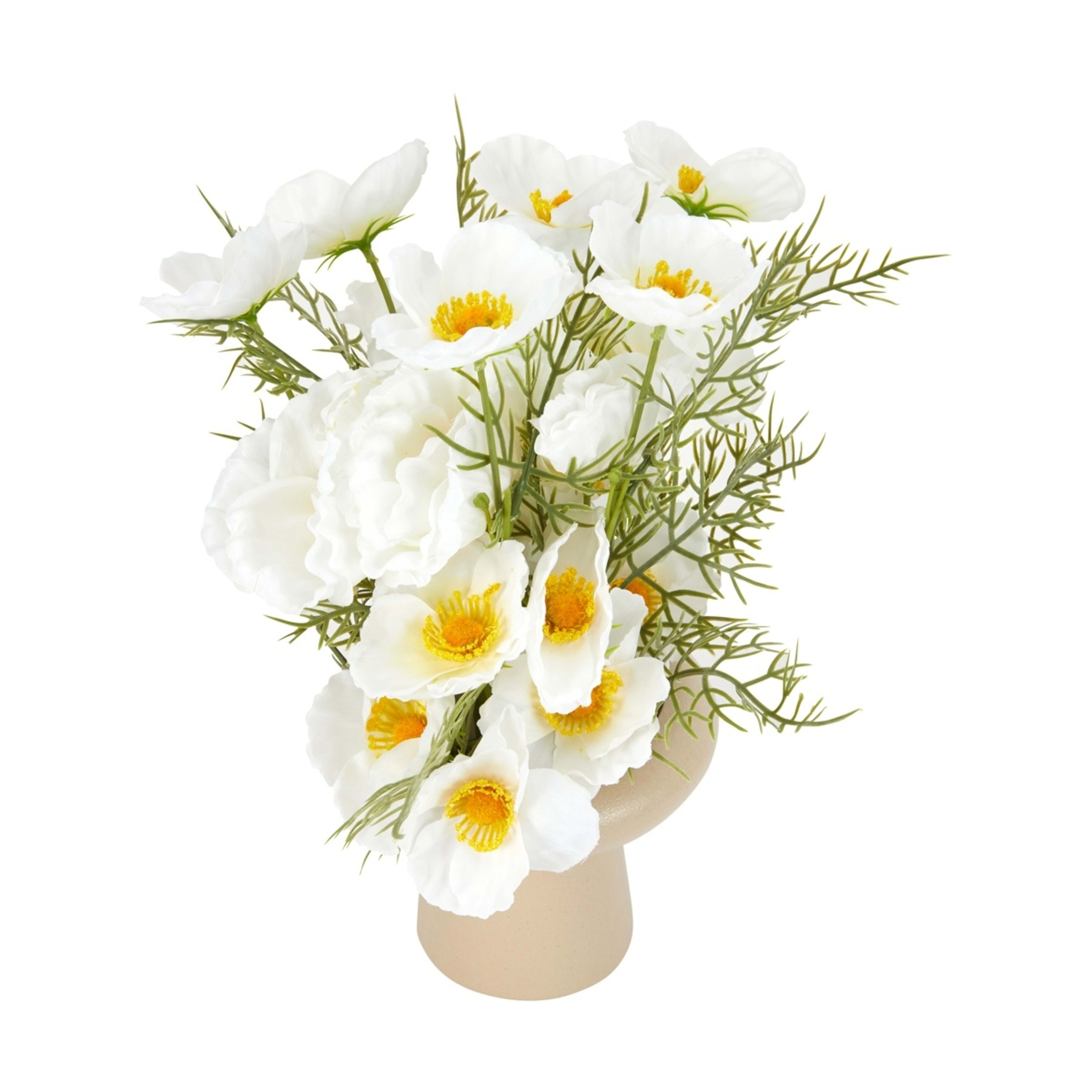 2 Artificial Poppies in Natural Vase, 2 of 6