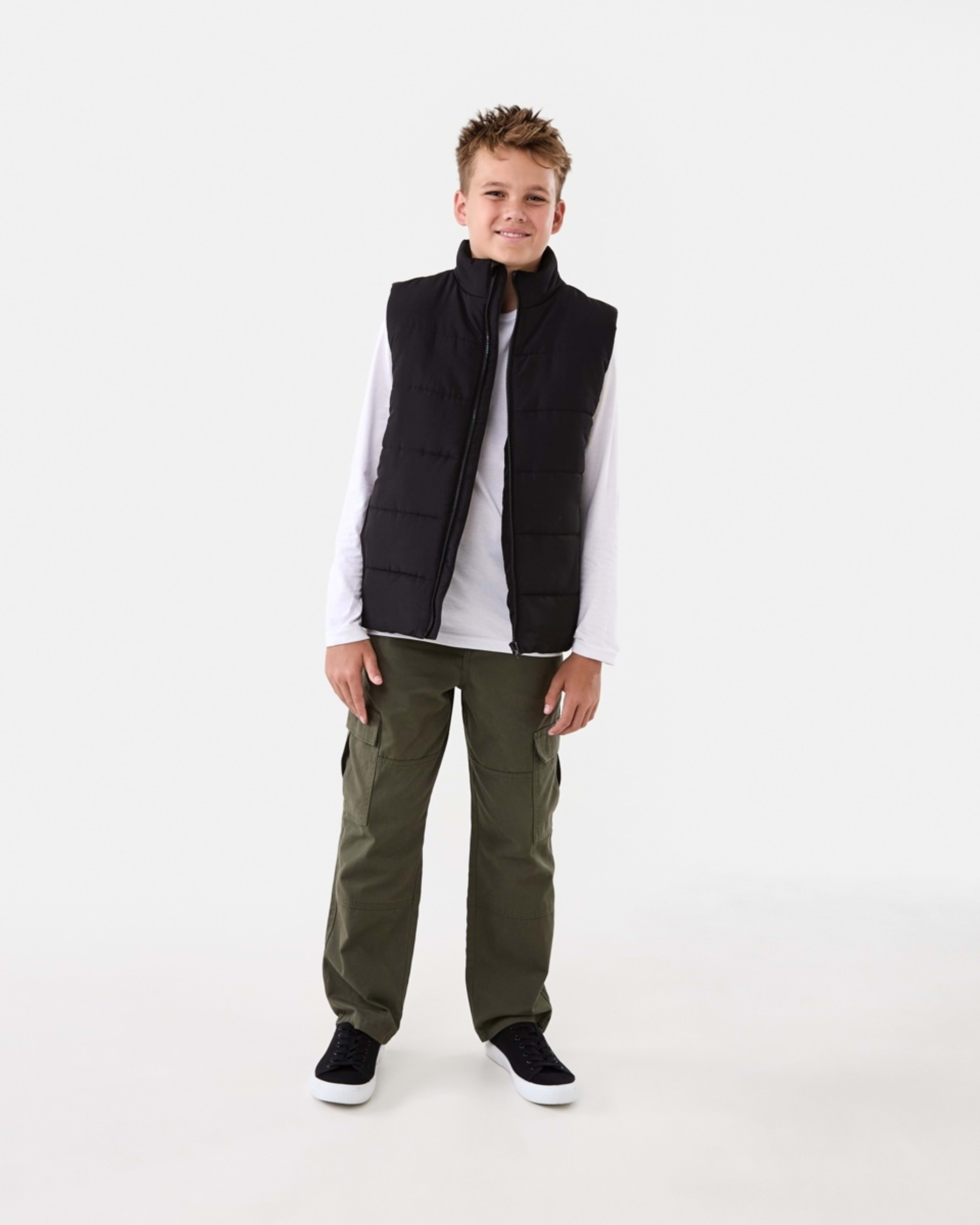 6 Basic Puffer Vest Black, 6 of 9