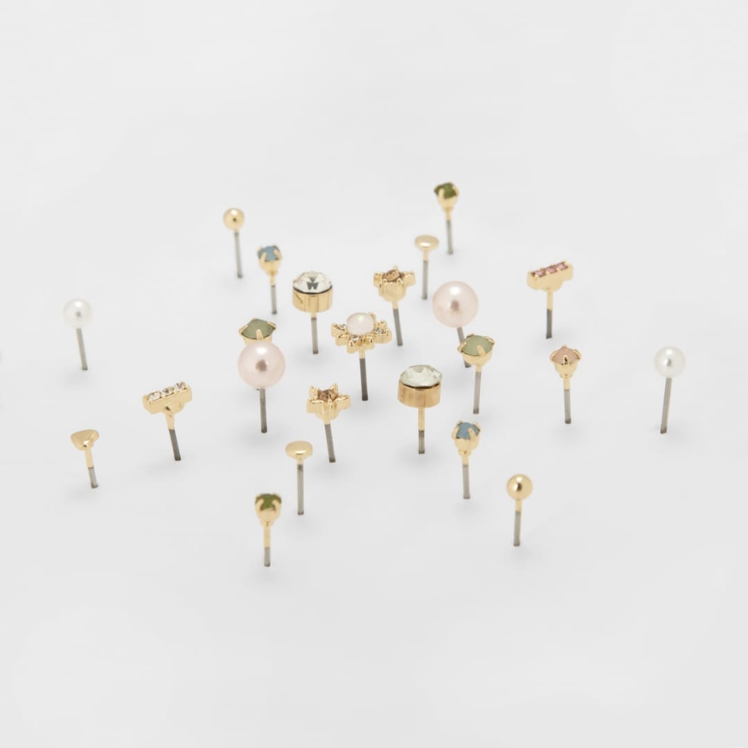 12 Pack Celestial Stud Earrings Gold Tone Kmart