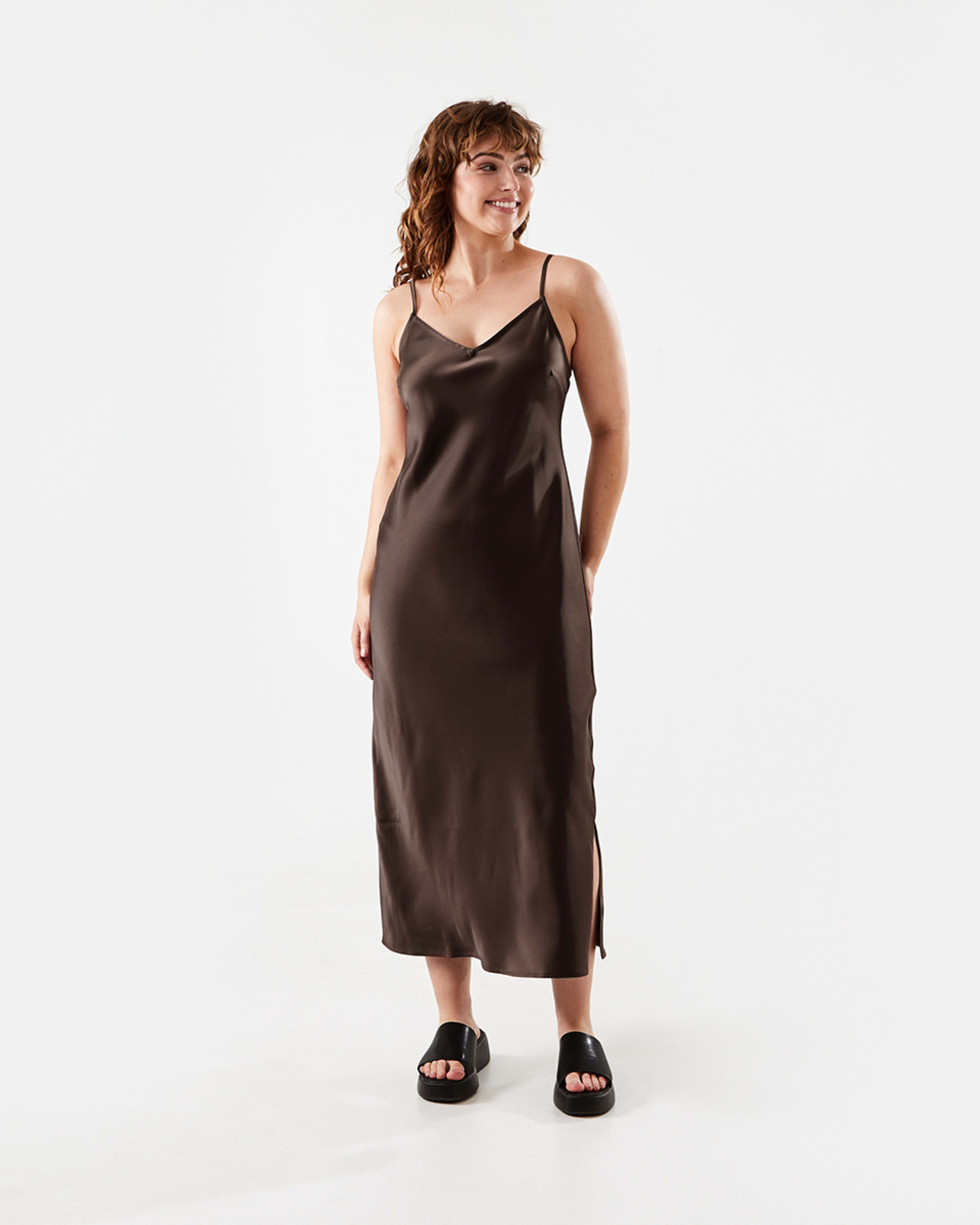 Sleeveless Satin Midi Slip Dress Kmart