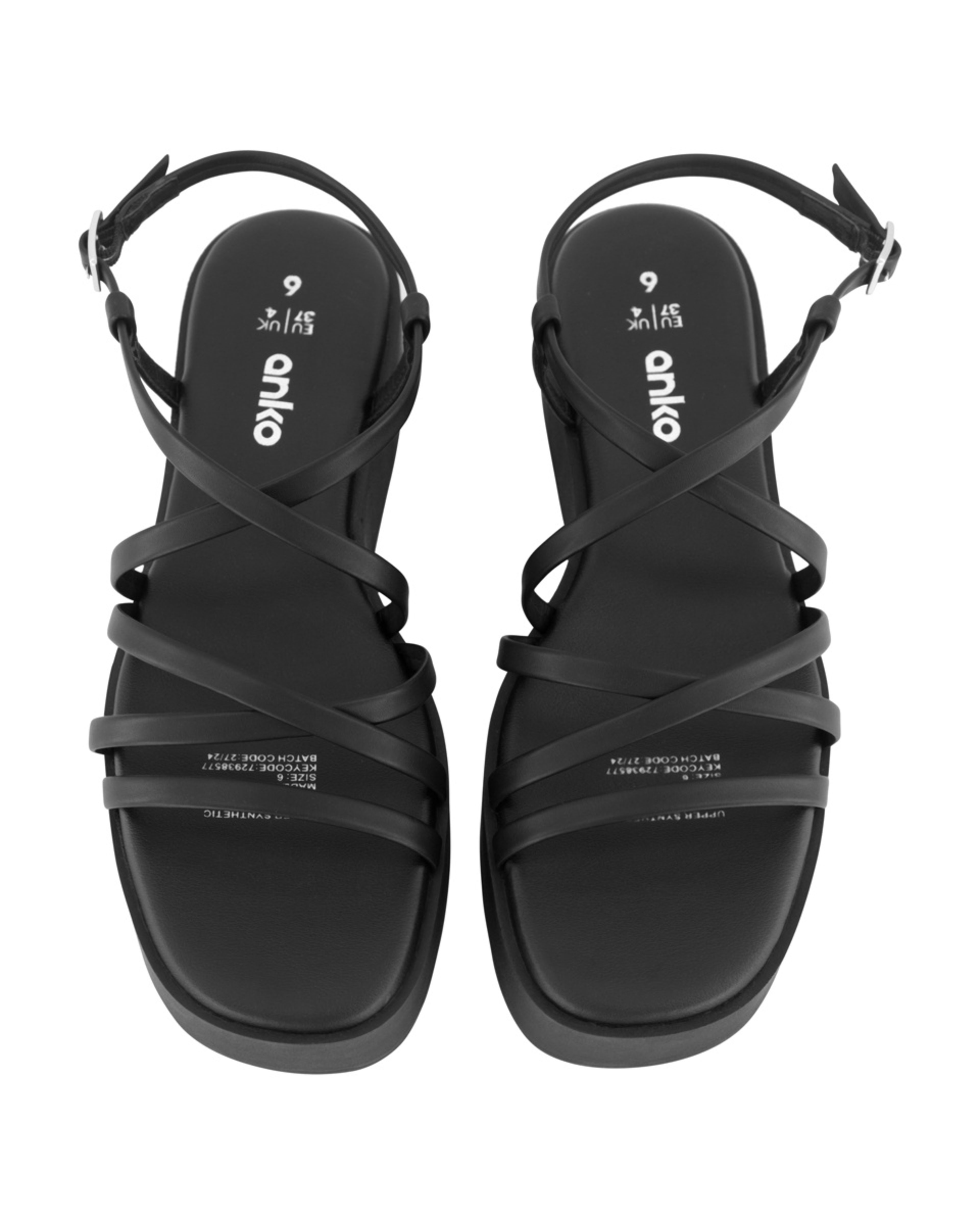 4 Strappy Flatform Heels Black, 4 of 5