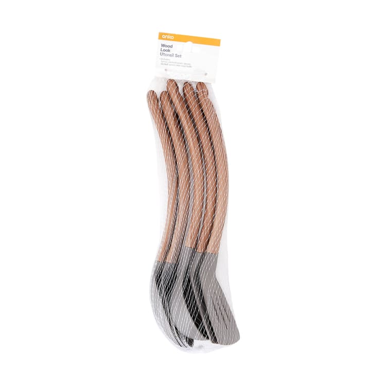Wood Look Utensils Set Kmart