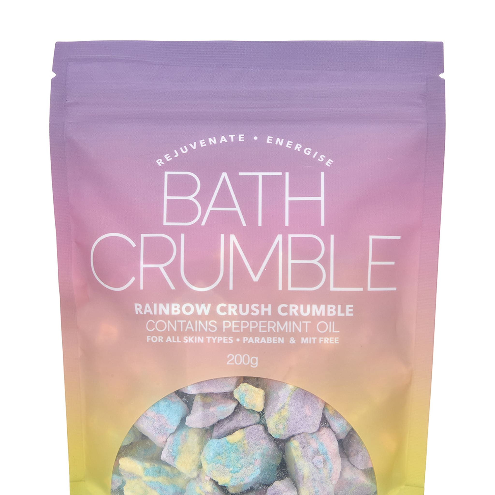 Rainbow Crush Bath Crumble 200g Peppermint Oil Kmart