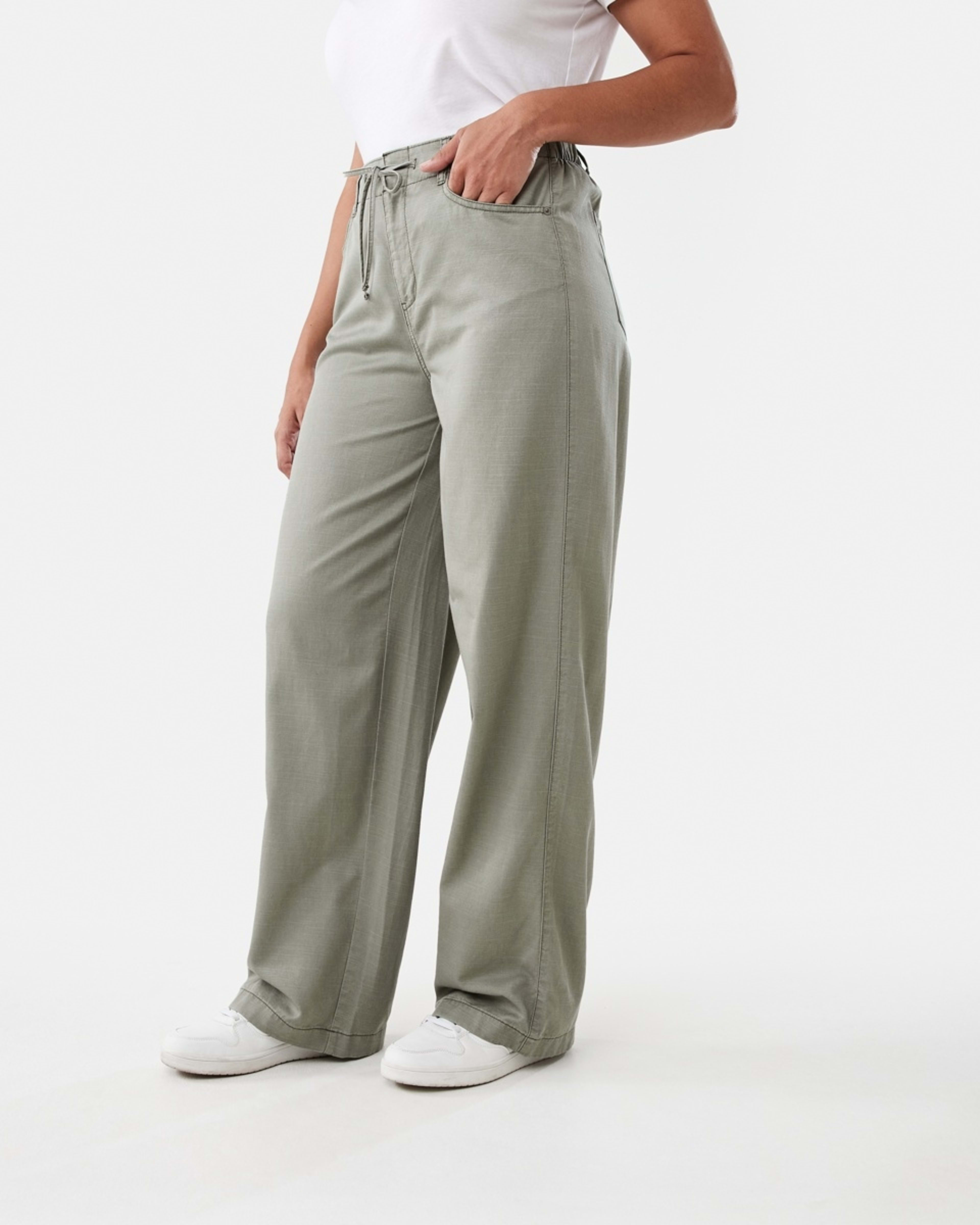 2 Tie Waist Pants Soft Khaki, 2 of 5