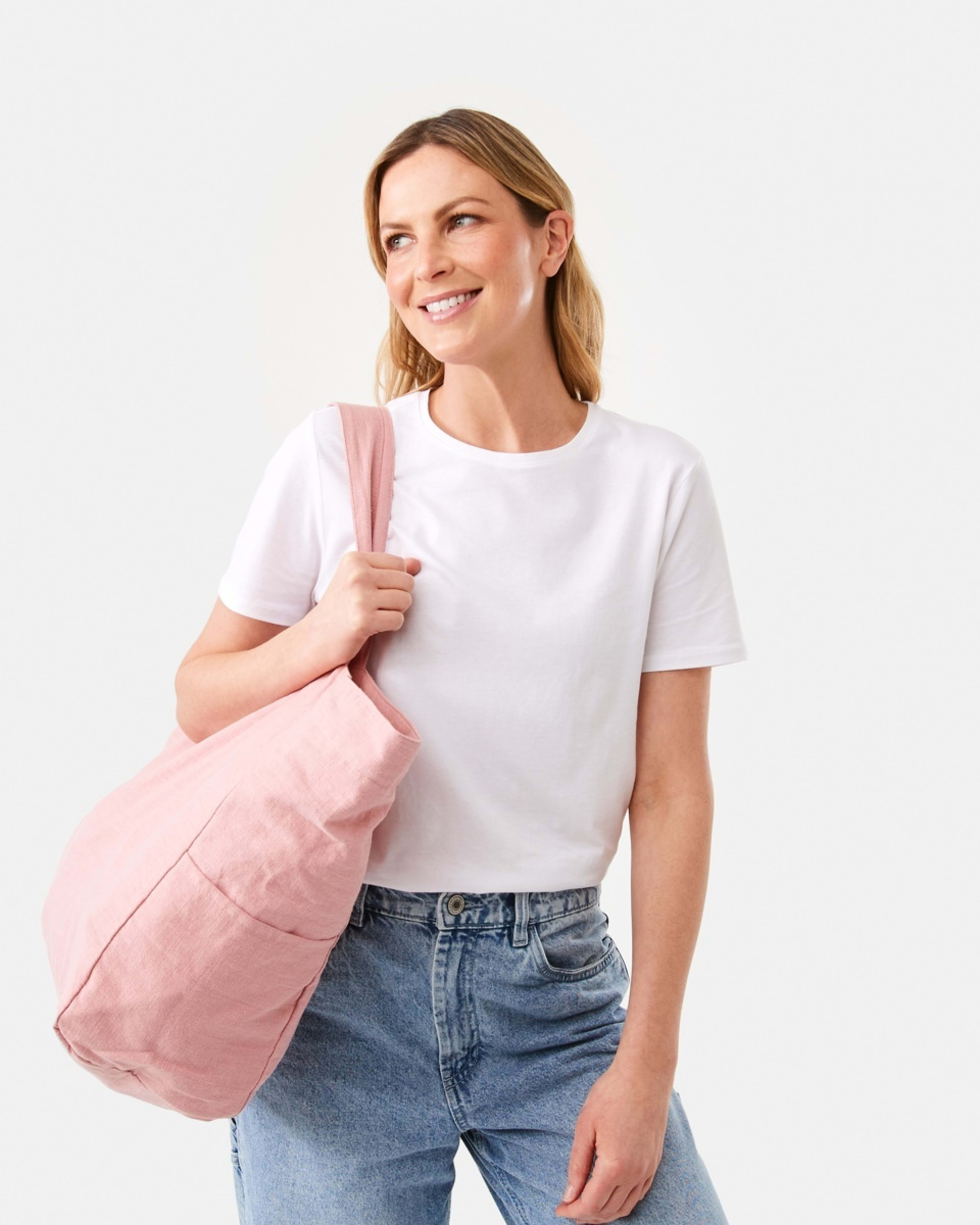 5 Oversized Tote Bag Pink Blush, 5 of 5