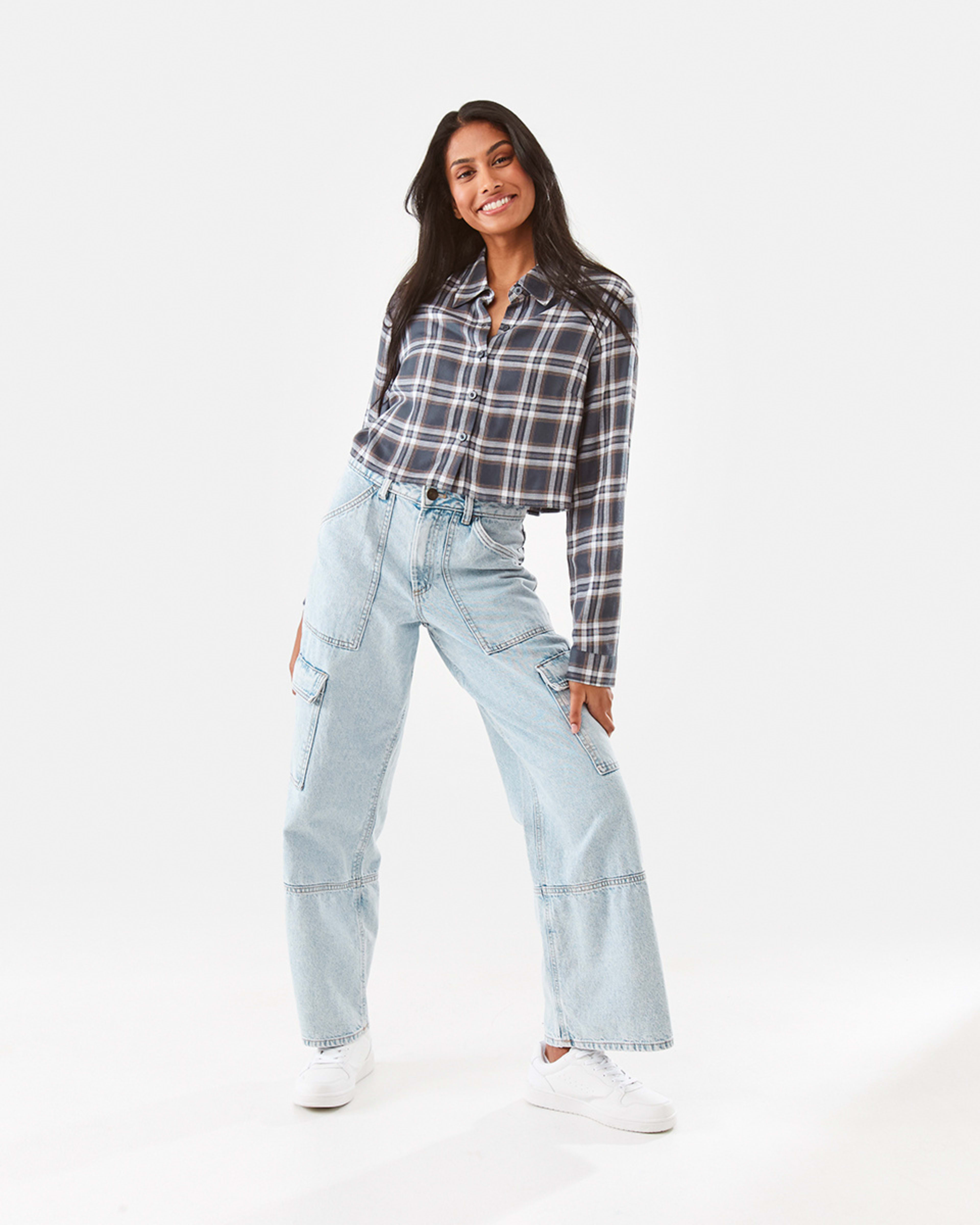 5 Long Sleeve Crop Check Shirt Check, 5 of 10