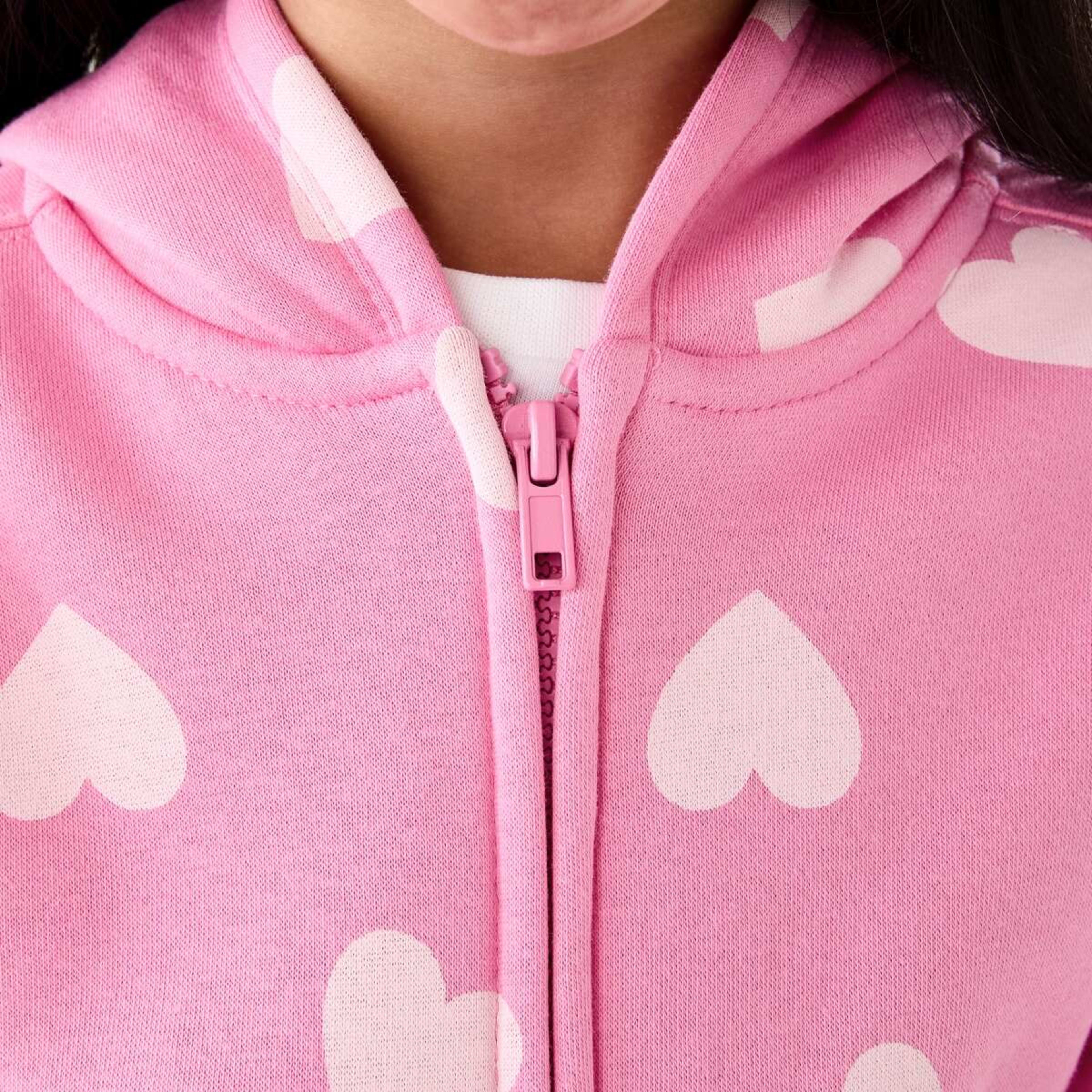4 Zip Through Hoodie Heart Alot Aurora Pink, 4 of 10