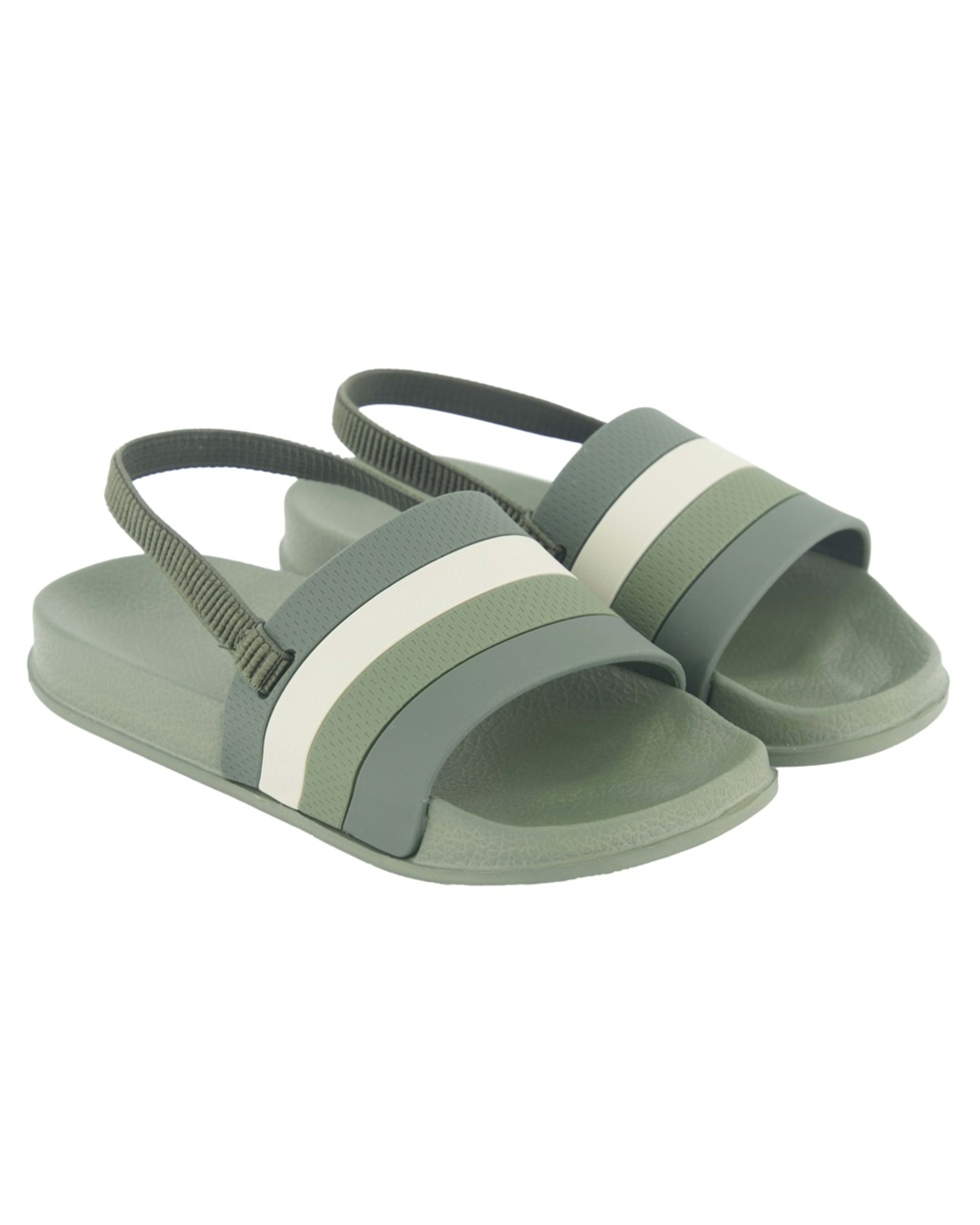 2 Junior Pool Slides Stripe Grn, 2 of 5