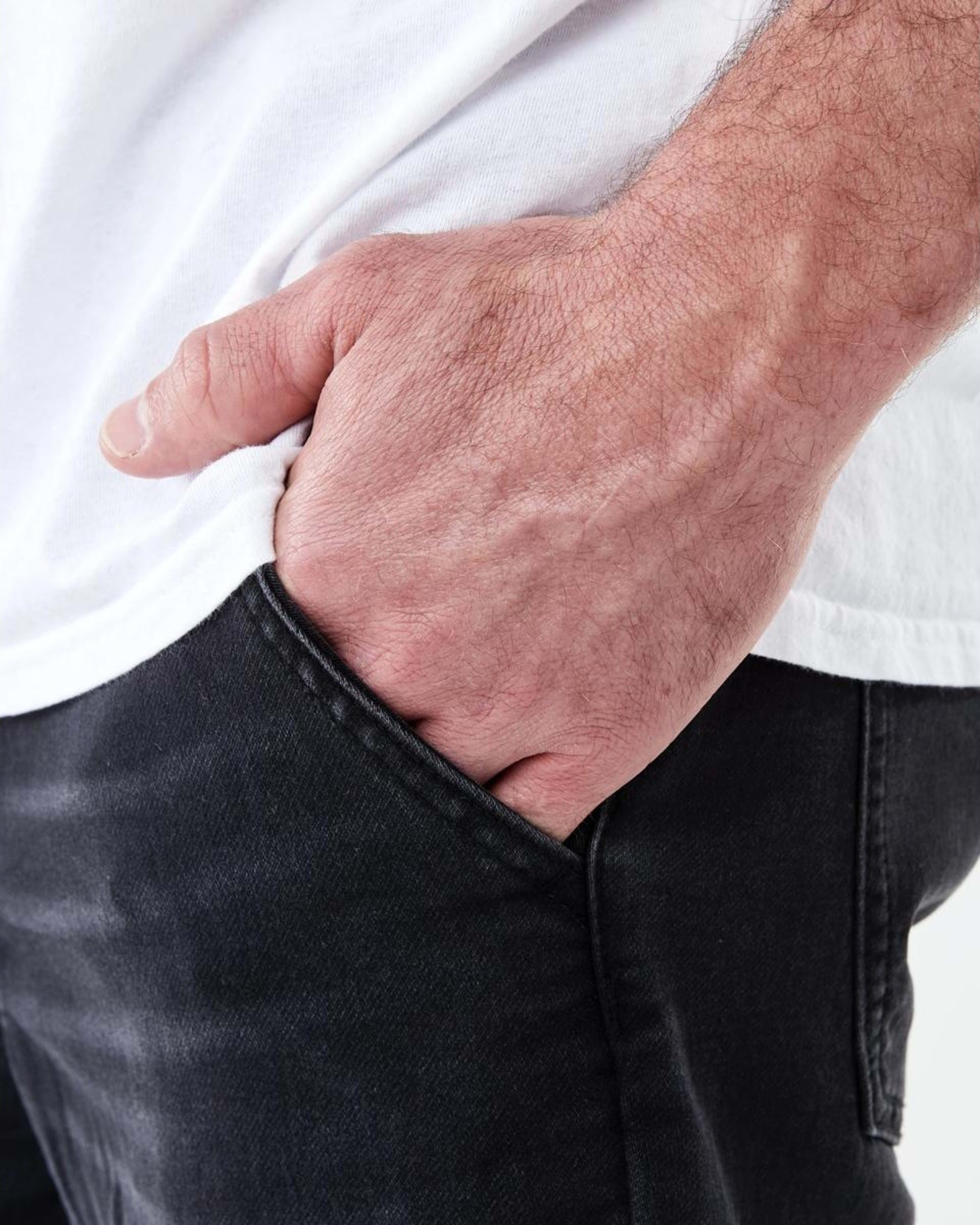 4 Cuffed Denim Joggers Black Wash, 4 of 5