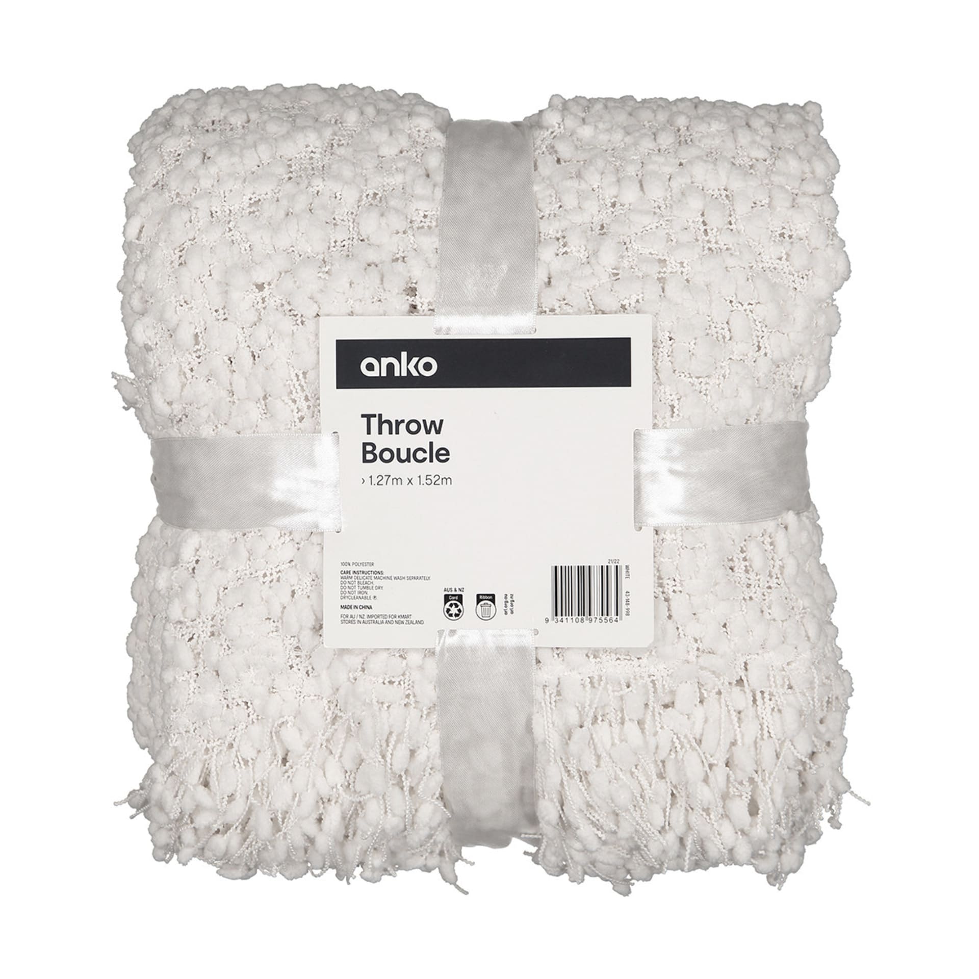 Boucle Throw White Kmart