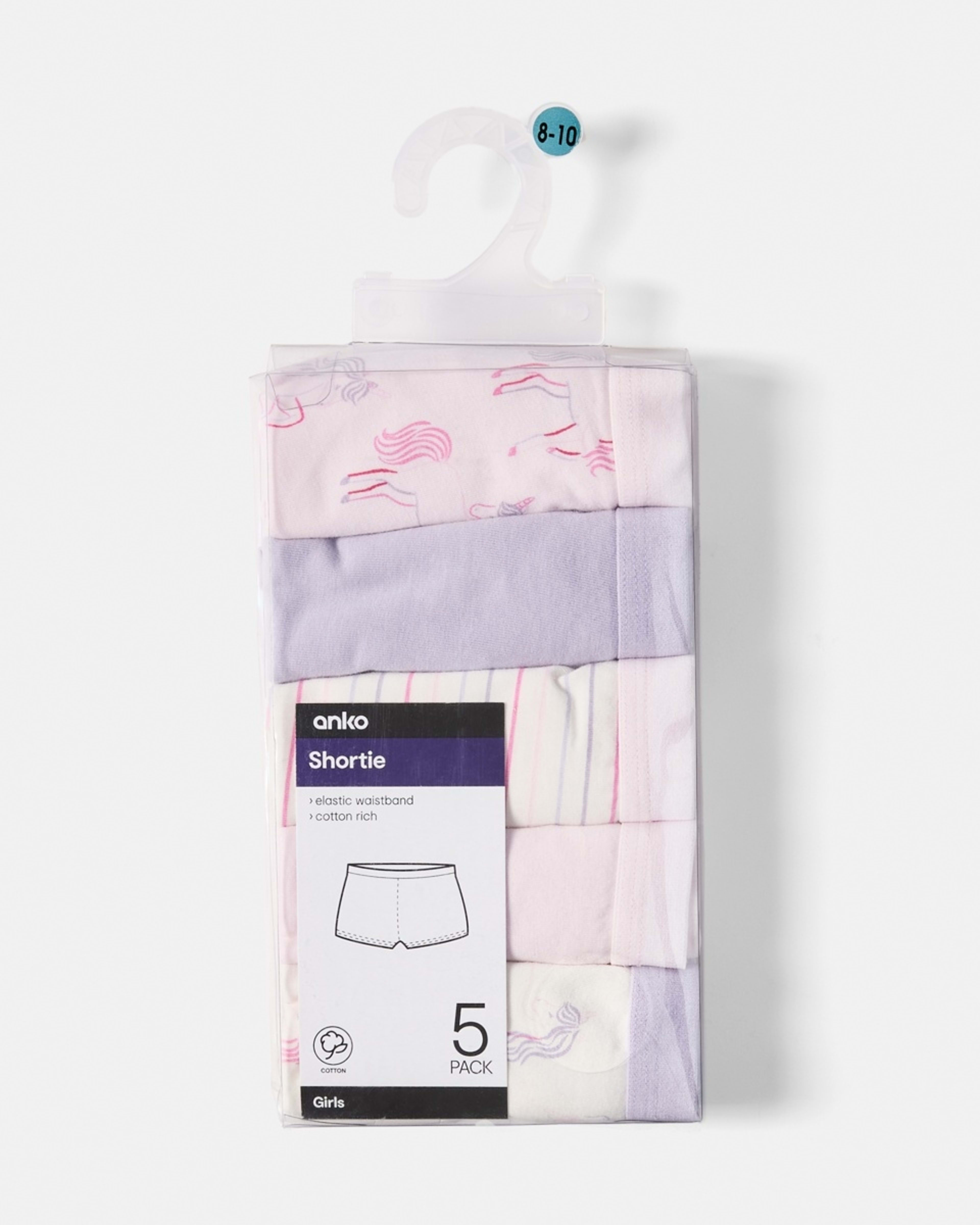 8 5 Pack Print Shorties UNICORNS, 8 of 8