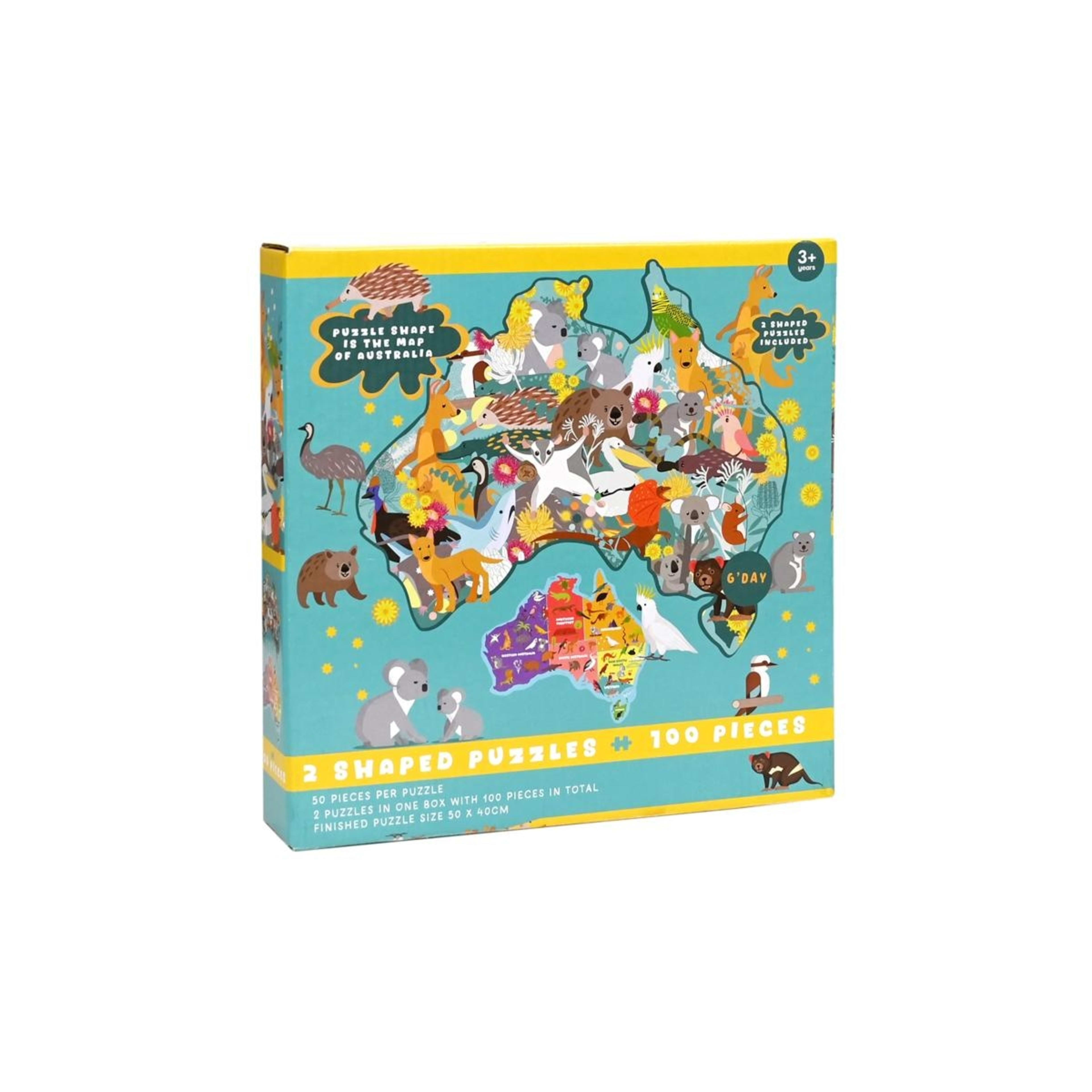 1 Set of 2 Australian Shaped Puzzles