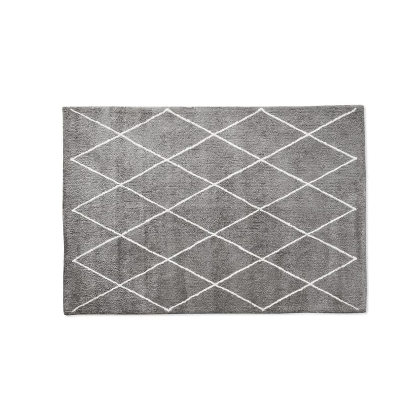 Trellis Shag Rug Grey, Large 235cm x 160cm Kmart NZ
