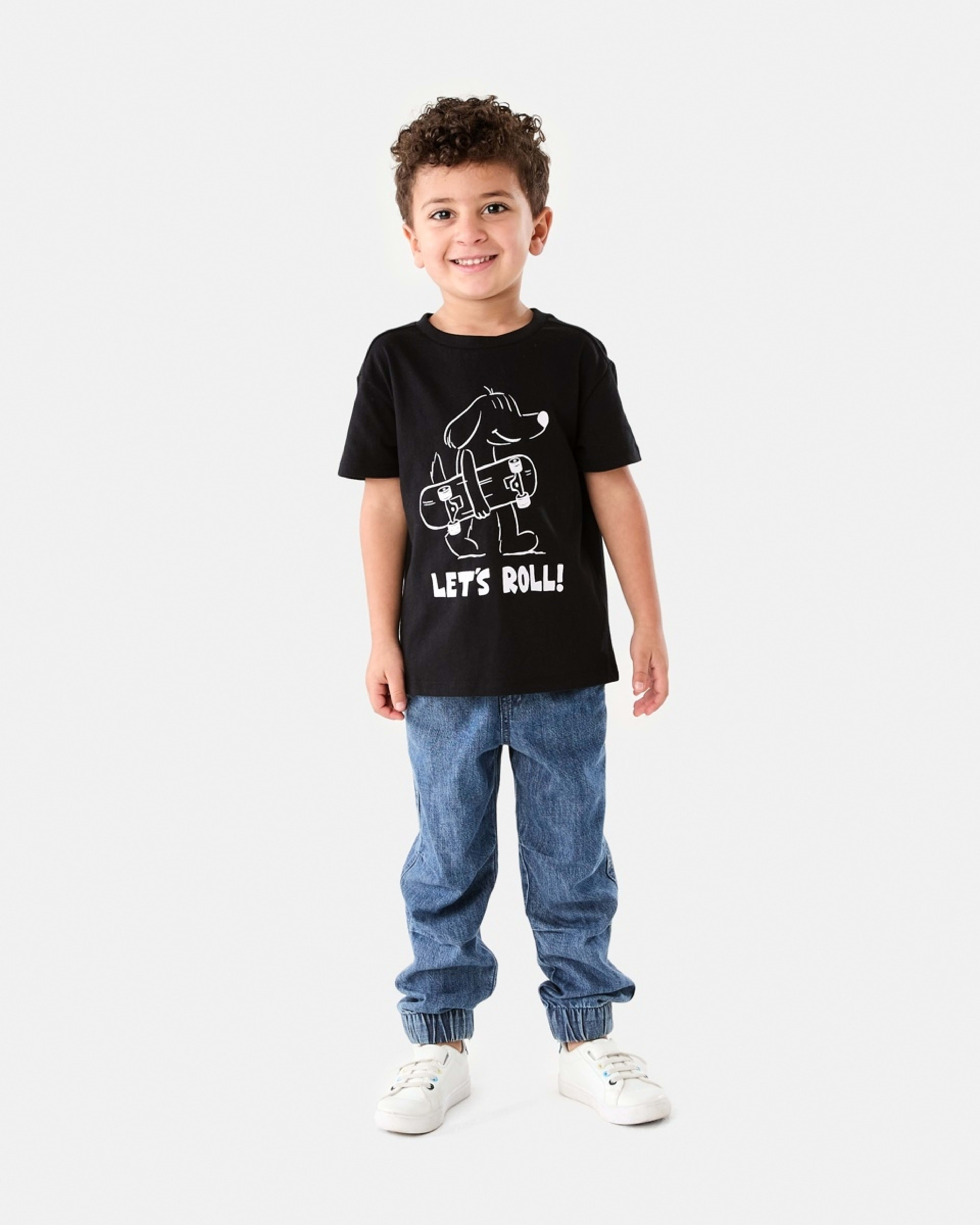 5 Chest Print T-shirt SKATE DOG KMART BLACK, 5 of 6