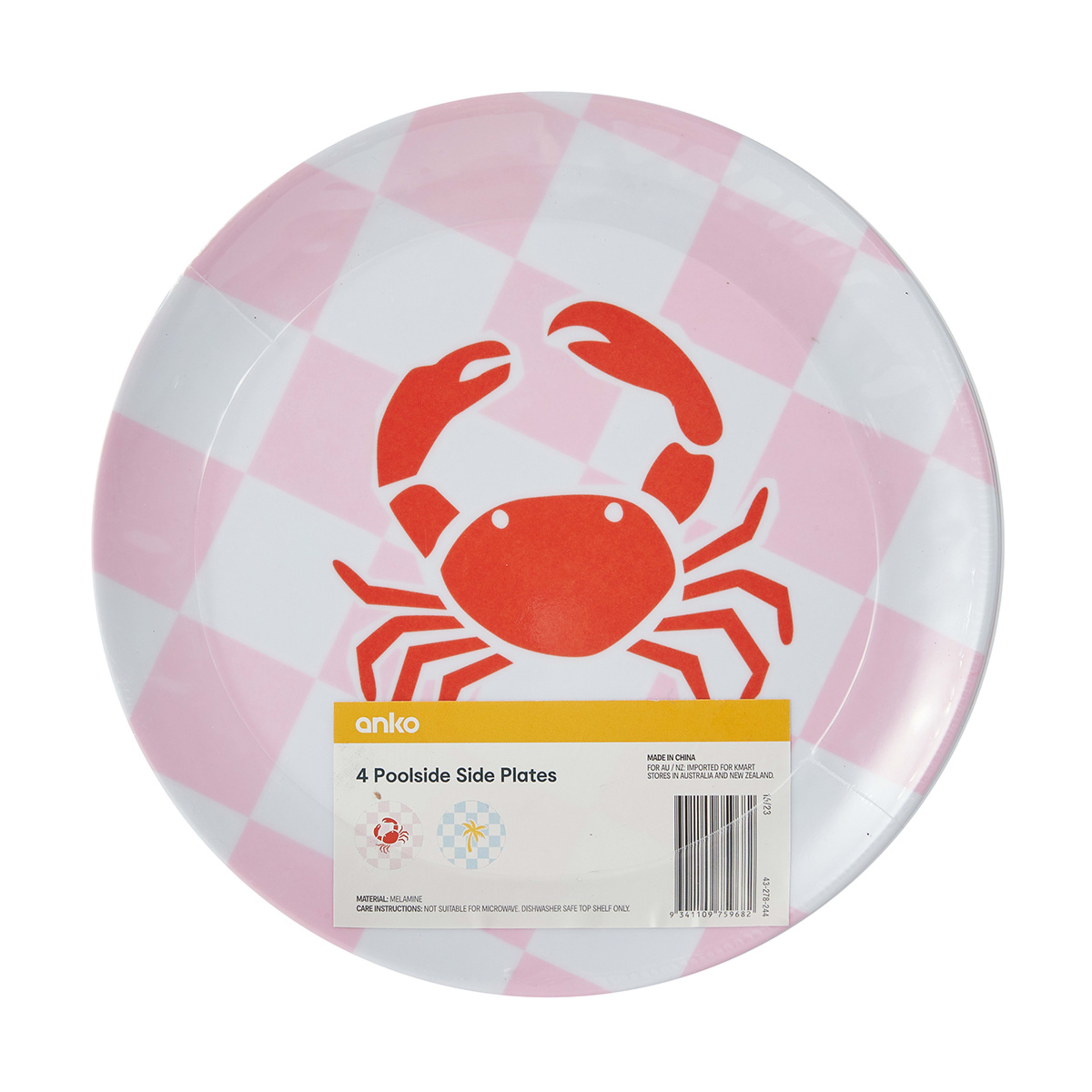 4 Pack Poolside Side Plates Kmart