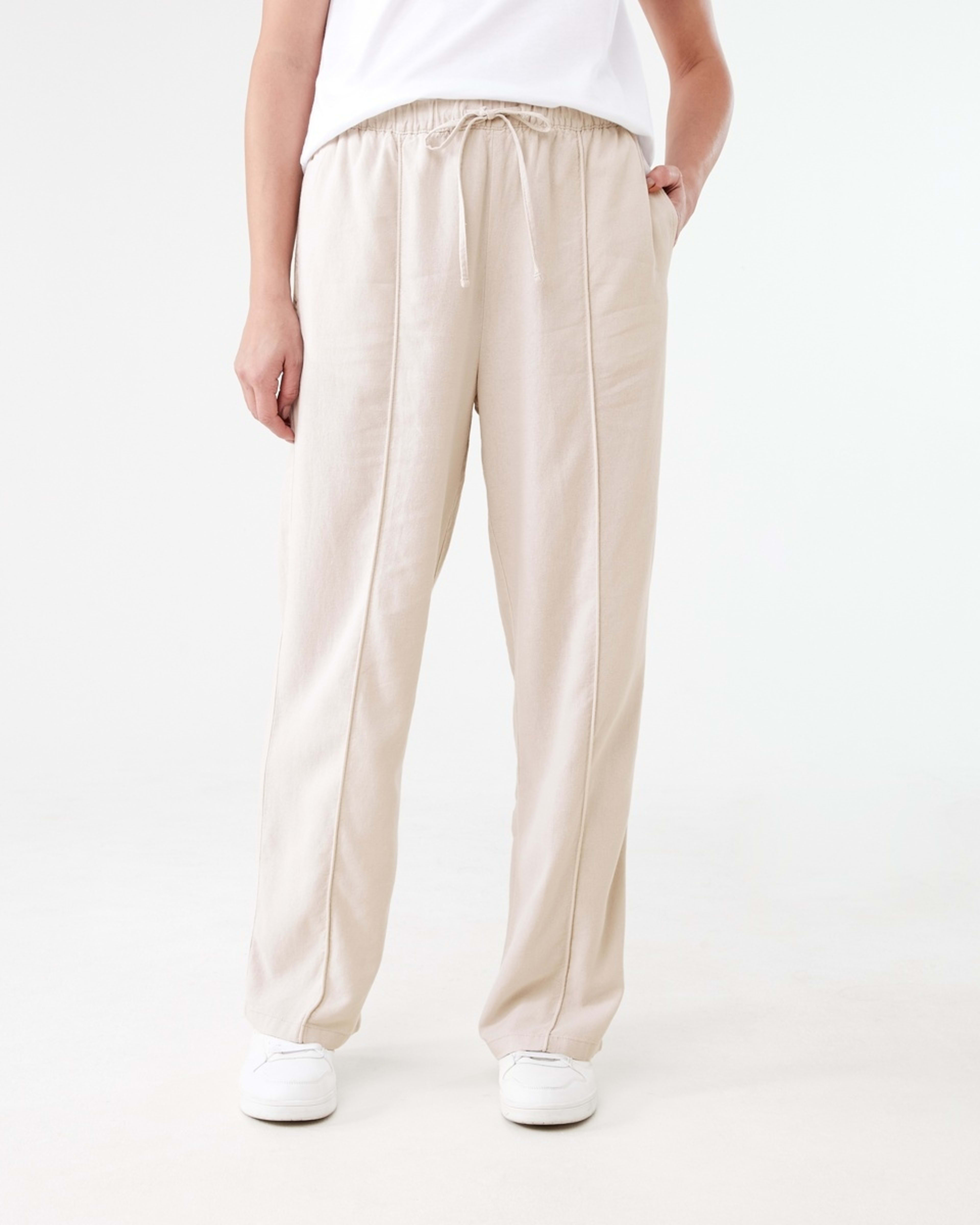 1 Textured Seam Front Pants NATURAL BEIGE