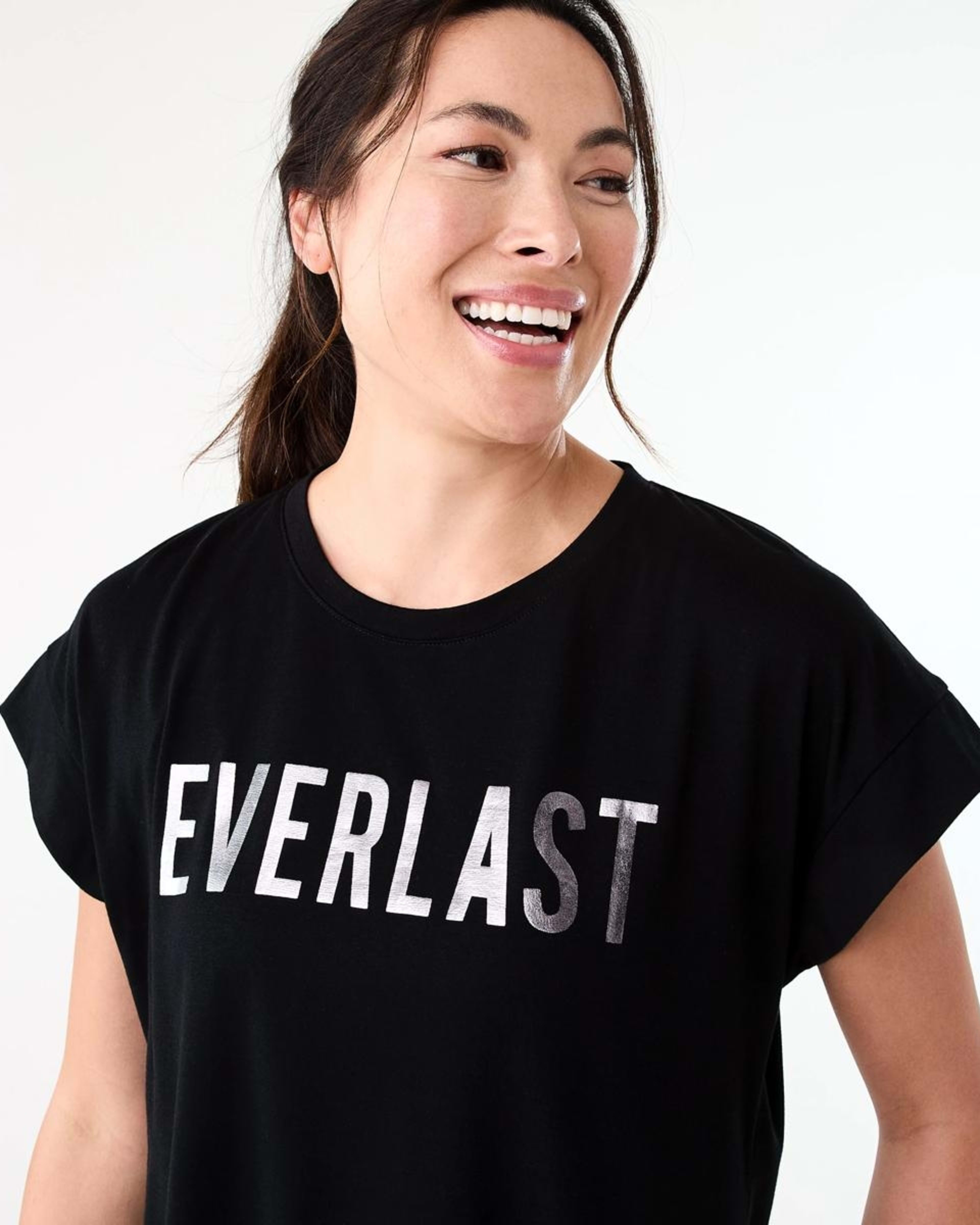 4 Everlast Womens Relaxed Longline T-shirt EVERLAST BLACK, 4 of 7