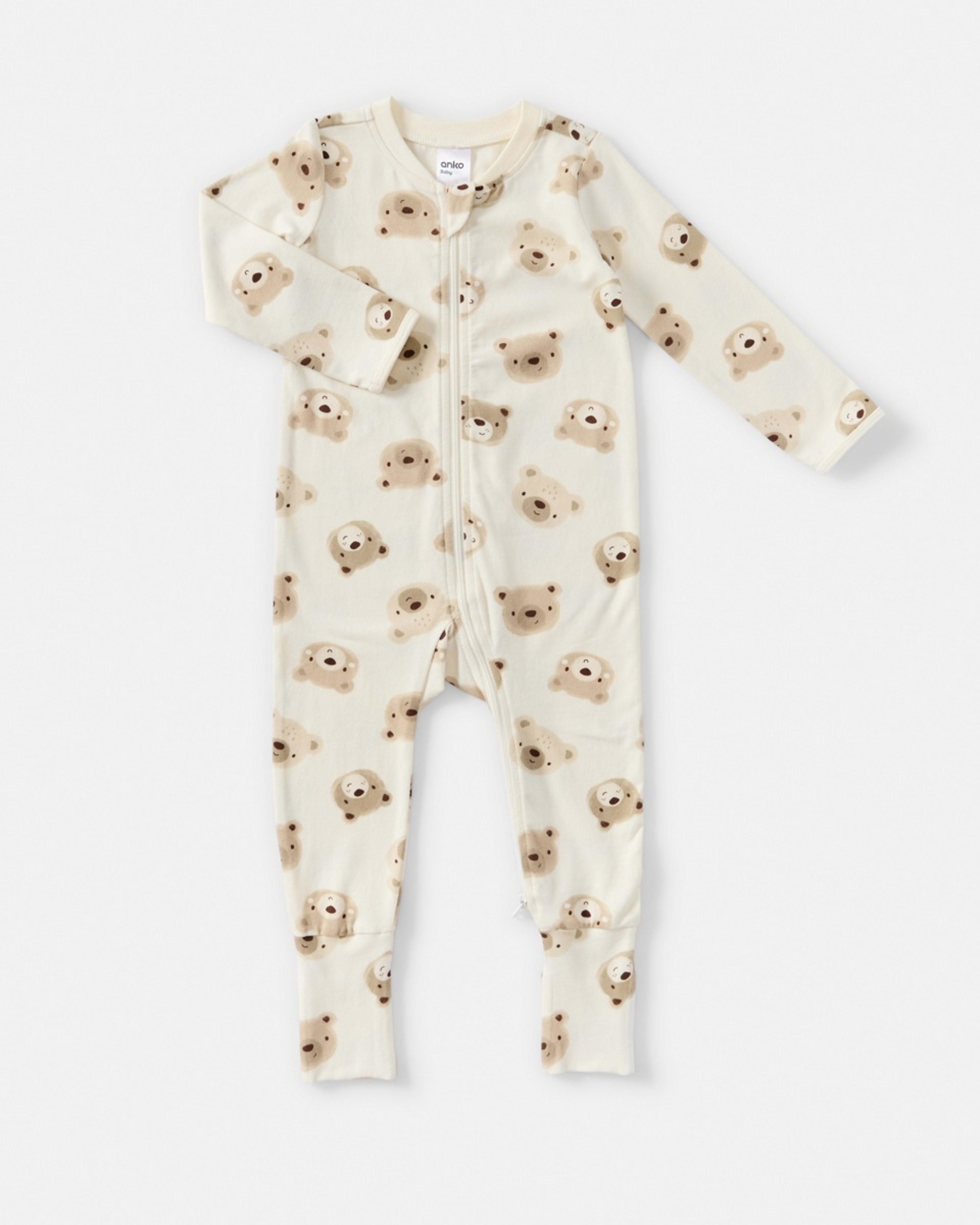 1 Turn Cuff Coverall Bge Bears2