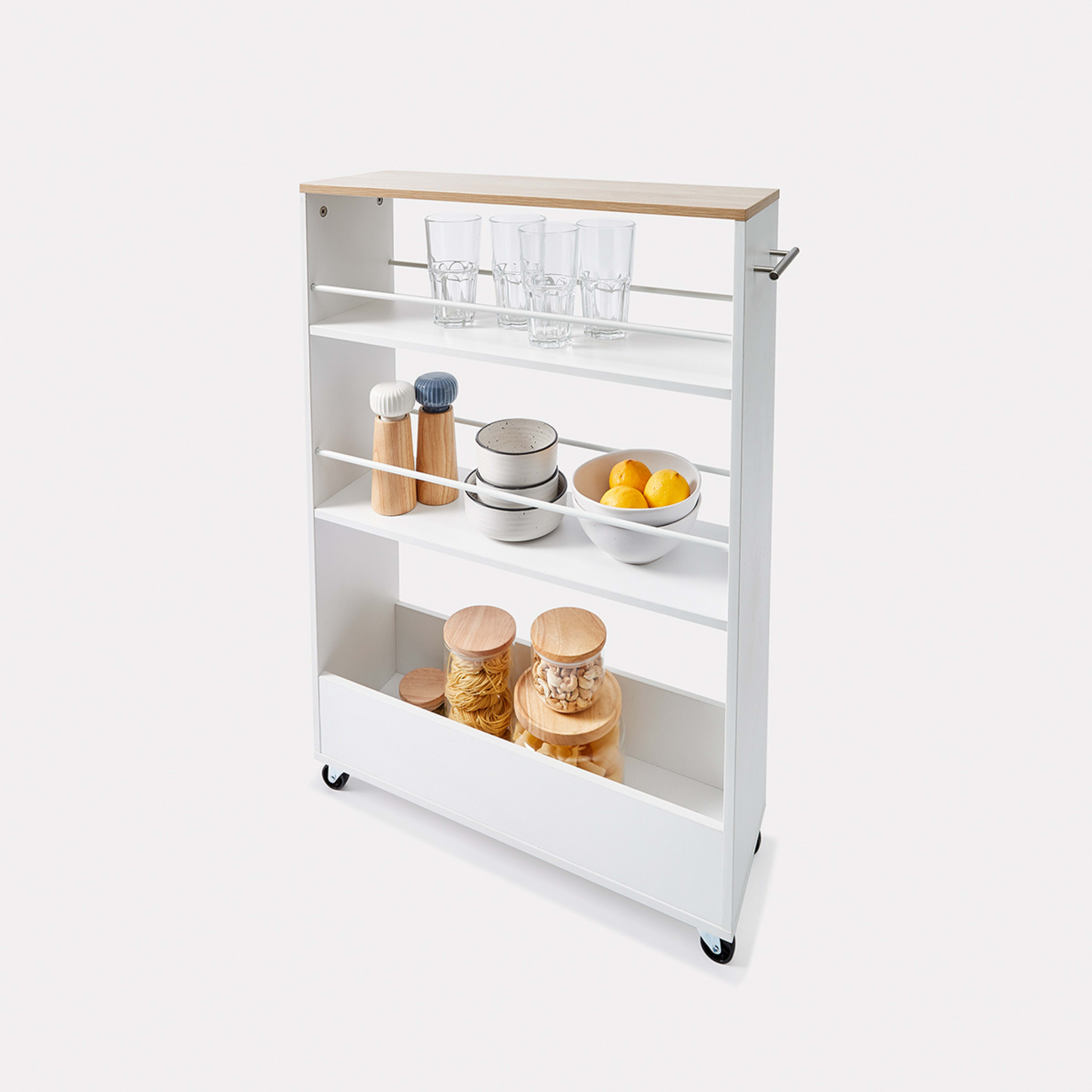 1 White Slimline Trolley