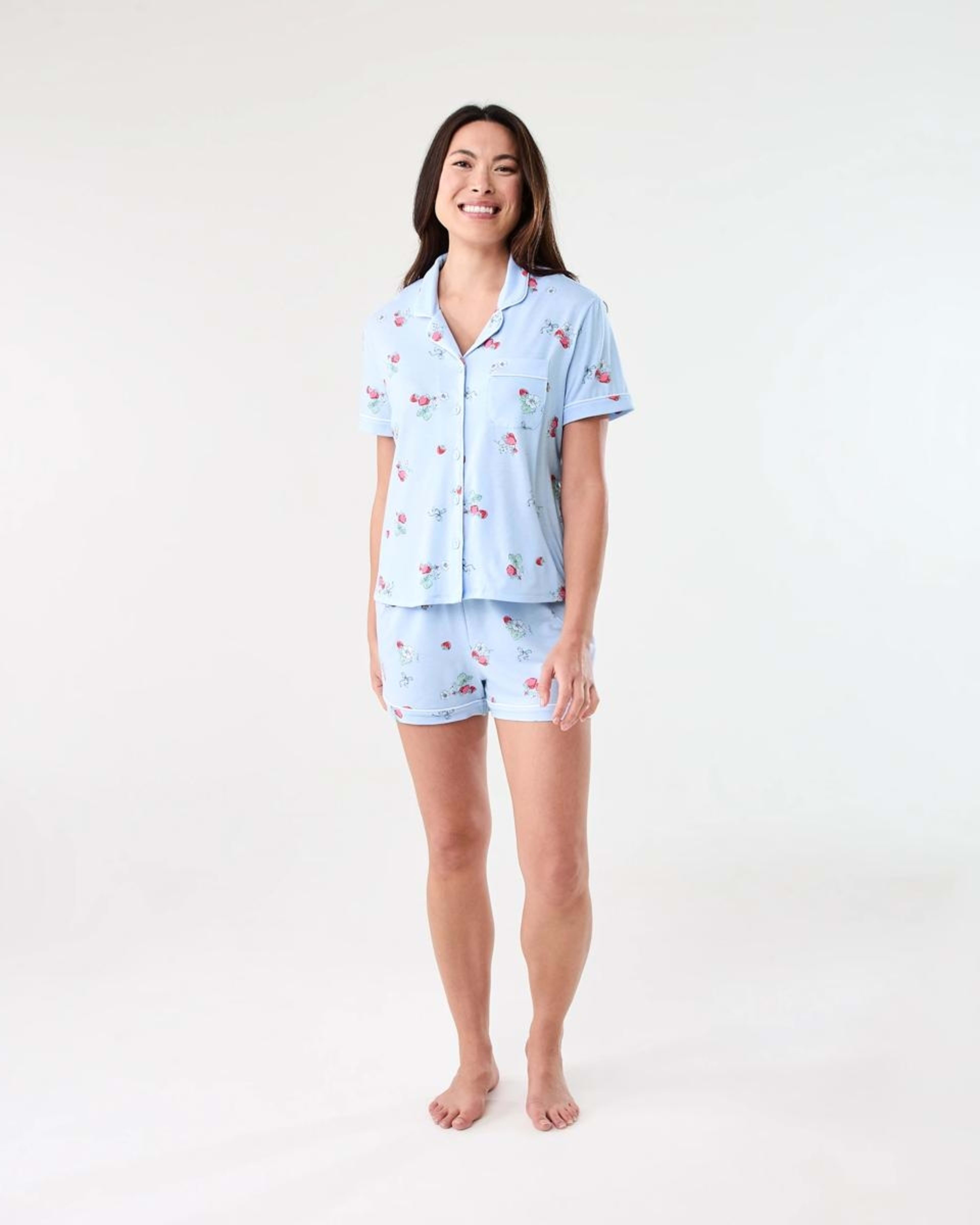 8 Short Sleeve Top and Shorts Comfort Pyjama Set HALO BERRY HALOGEN BLUE, 8 of 8