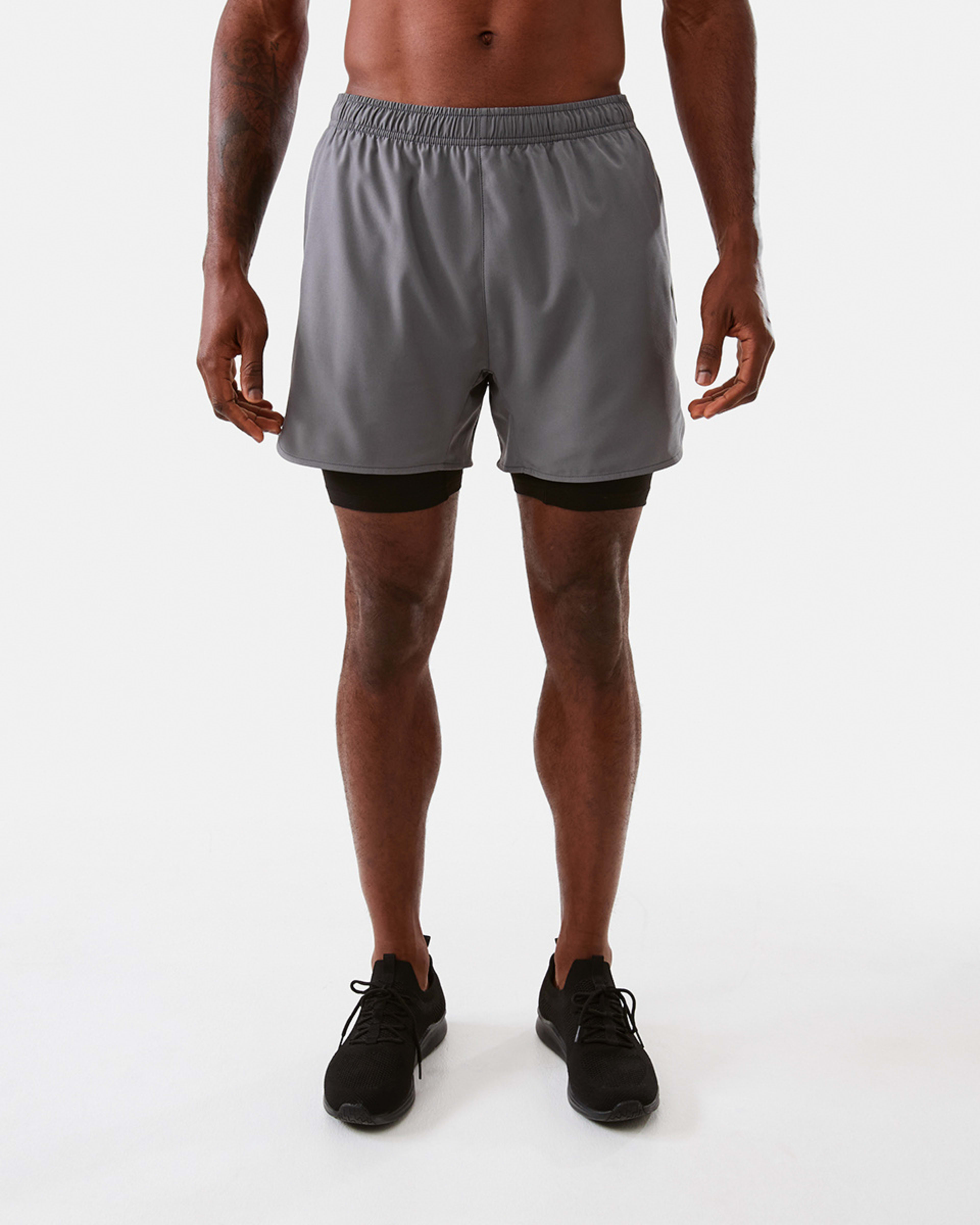 7 Active Mens Dual Layer Shorts QUIET SHADE, 7 of 7