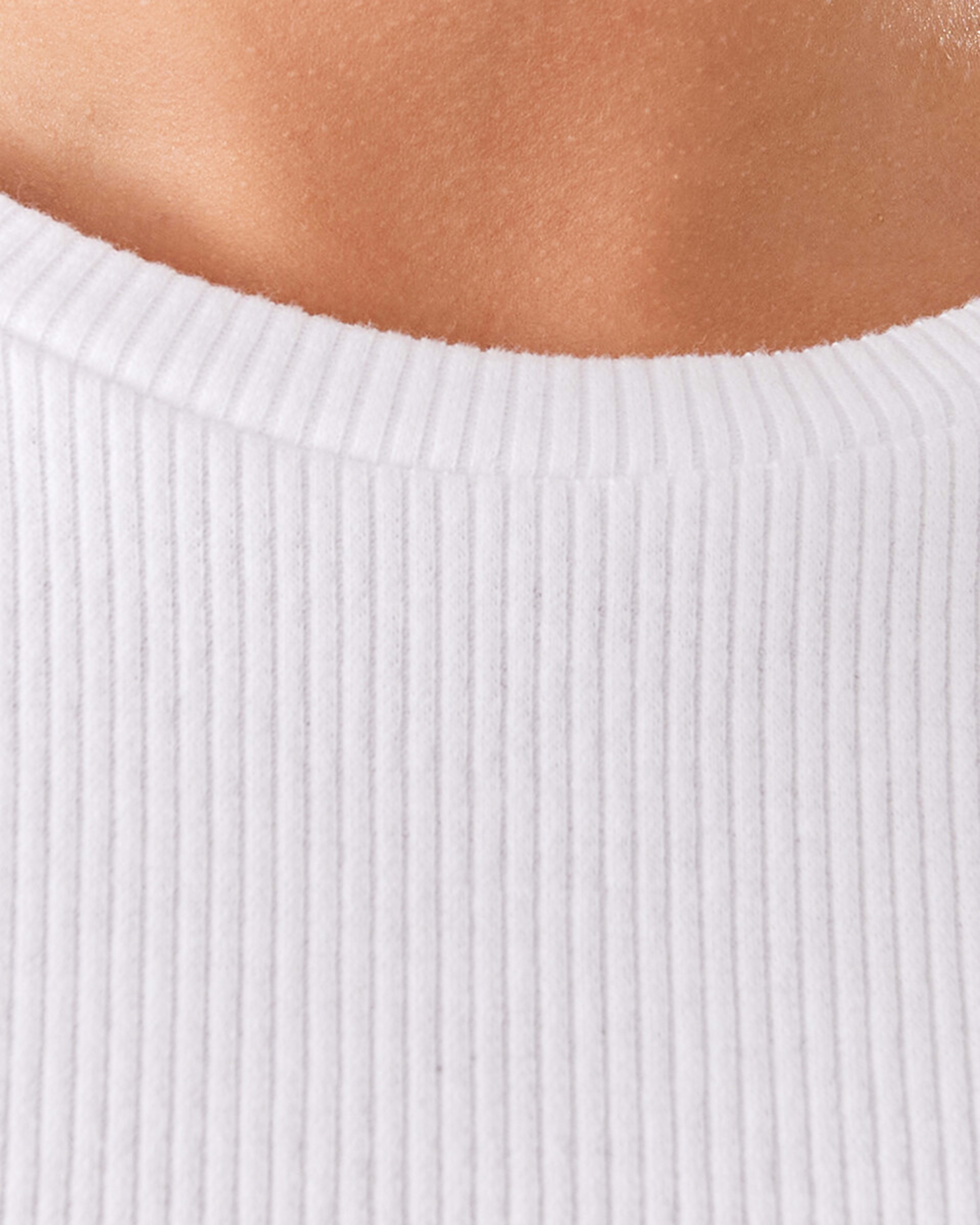 4 Short Sleeve Rib Top White, 4 of 10