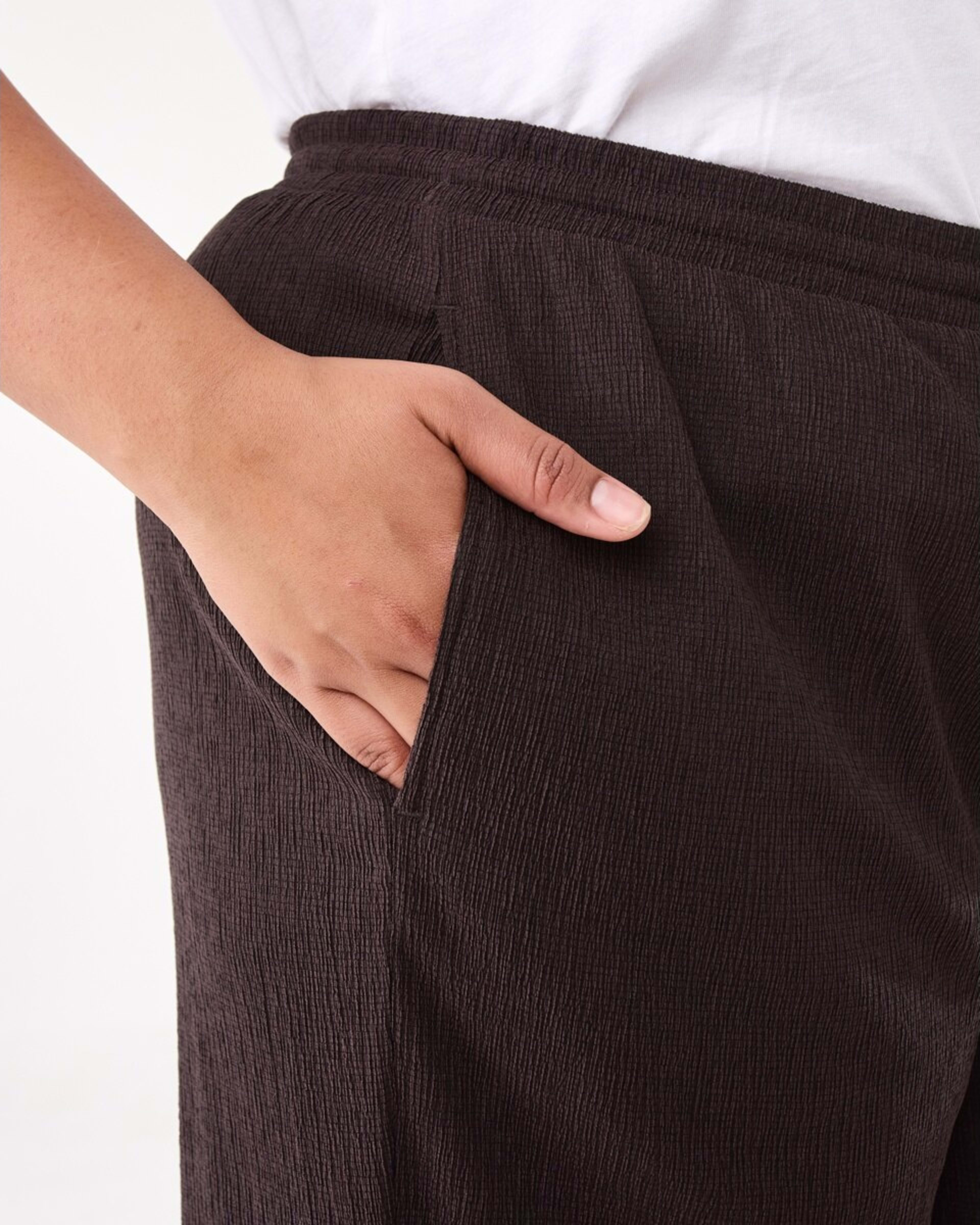 5 Curve Textured Wide Leg Pants Choc Plum, 5 of 5