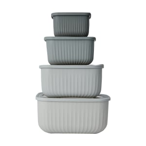 4 Piece Square Nested Food Storage Set - Grey