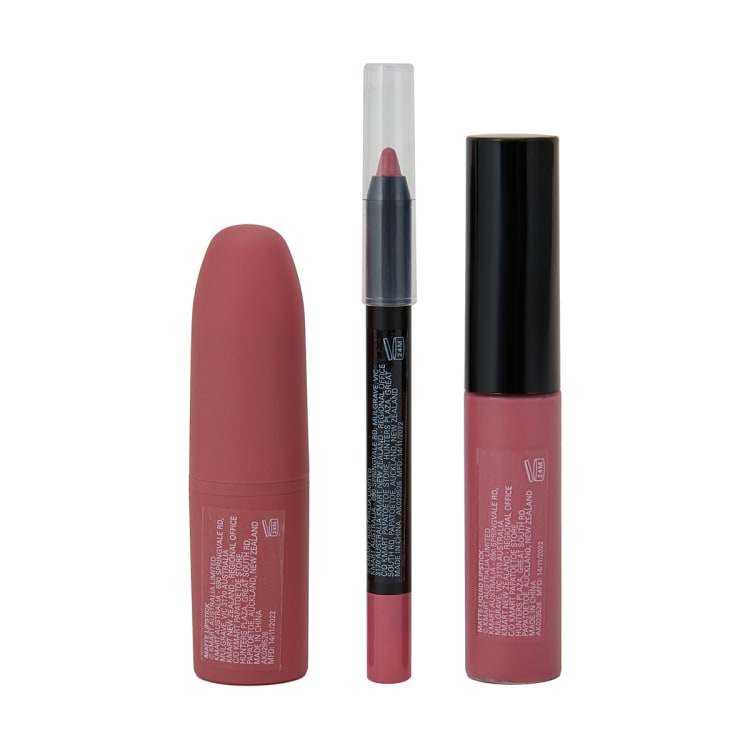 OXX Cosmetics 3 Piece Lip Kit Matte Envy Kmart