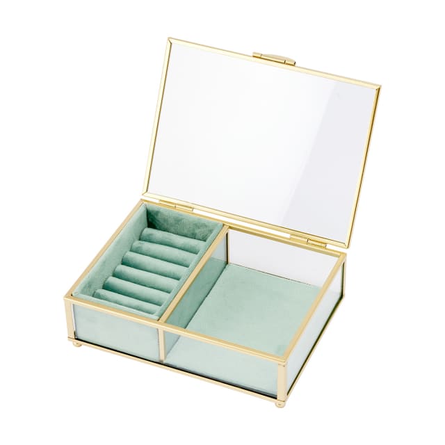 Velvet Jewellery Box Green Kmart