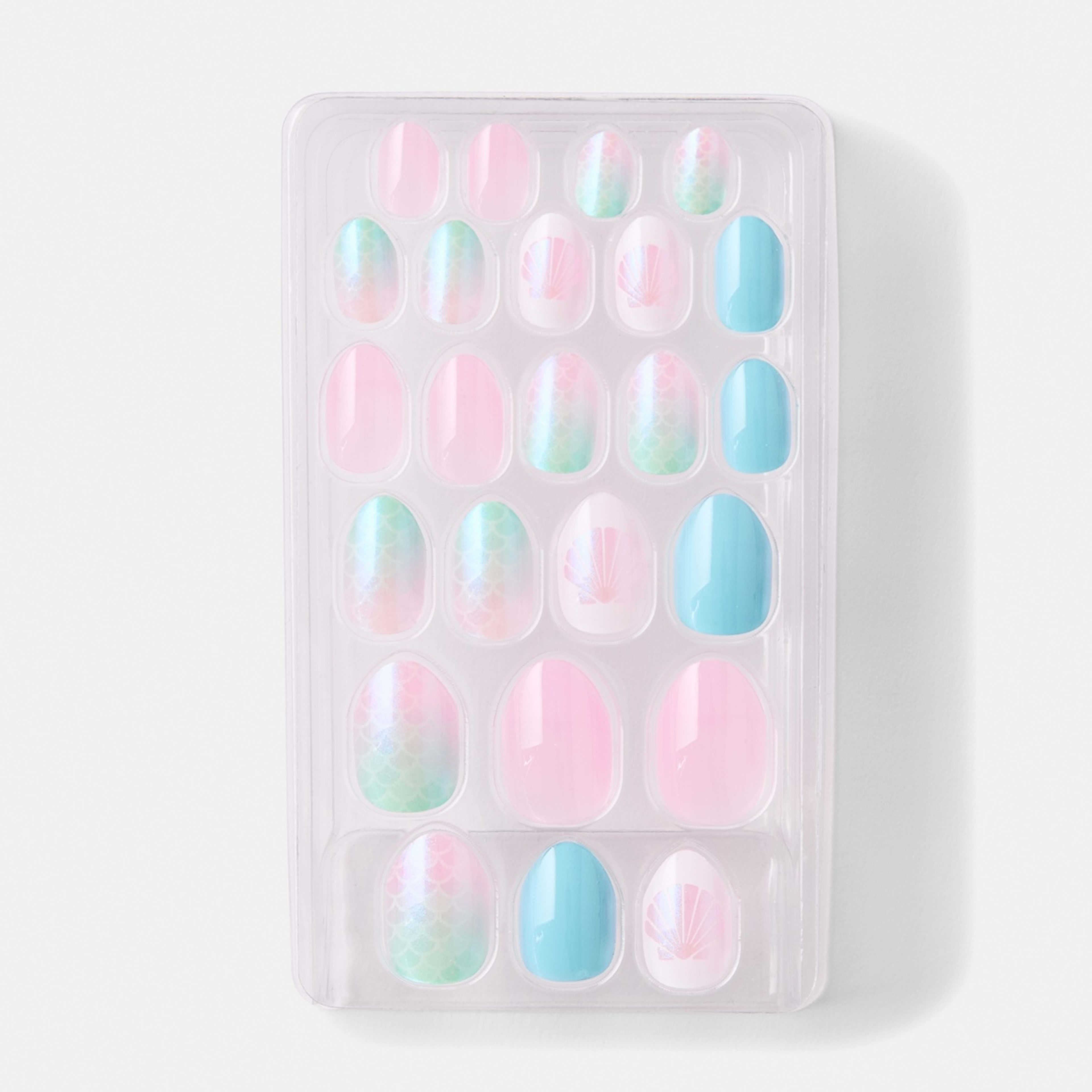 3 OXX Junior 24 Pack Kids Pre-Glued Stick-On Nails - Mermaid, 3 of 5