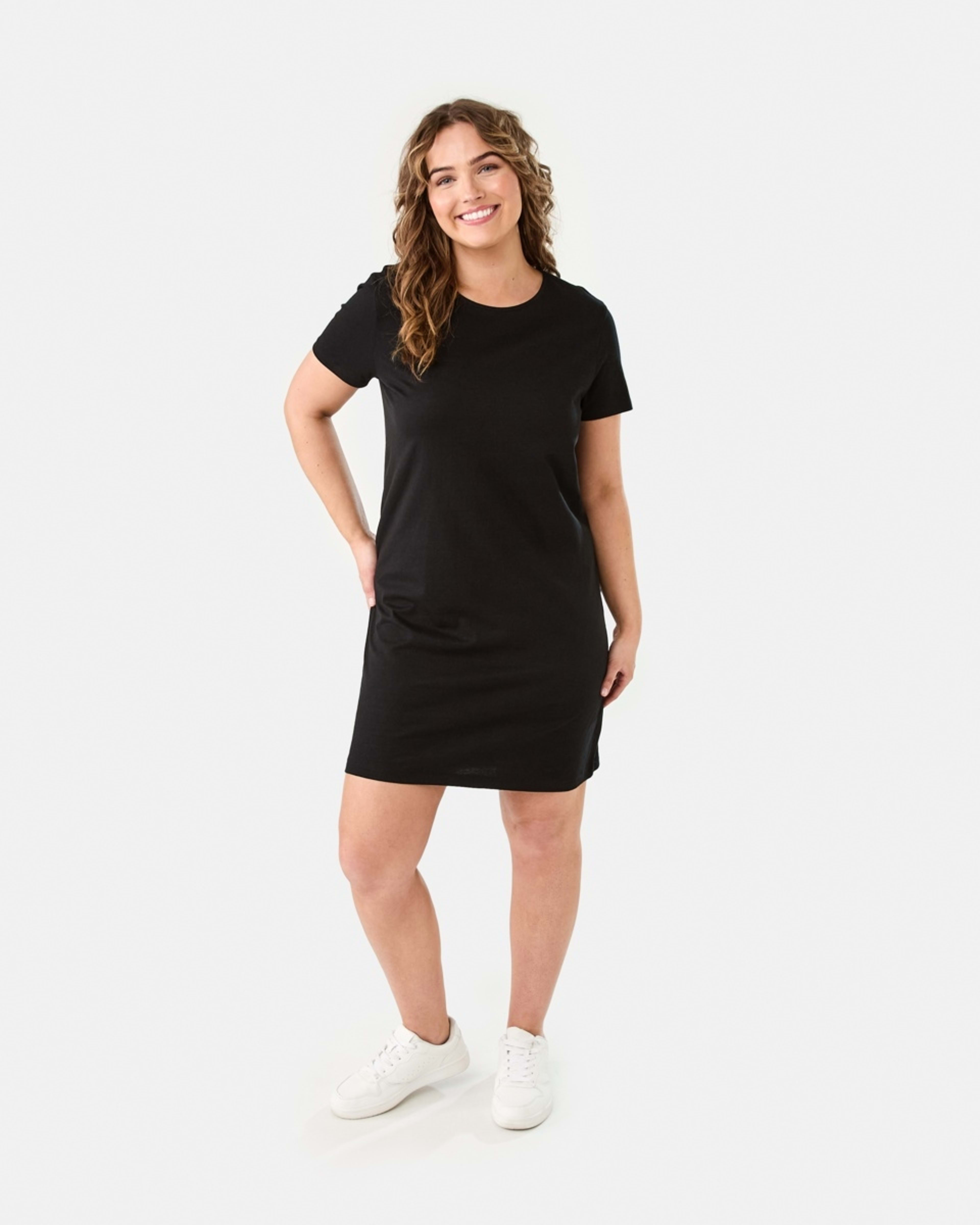 7 Short Sleeve Relaxed T-shirt Mini Dress BLACK, 7 of 7