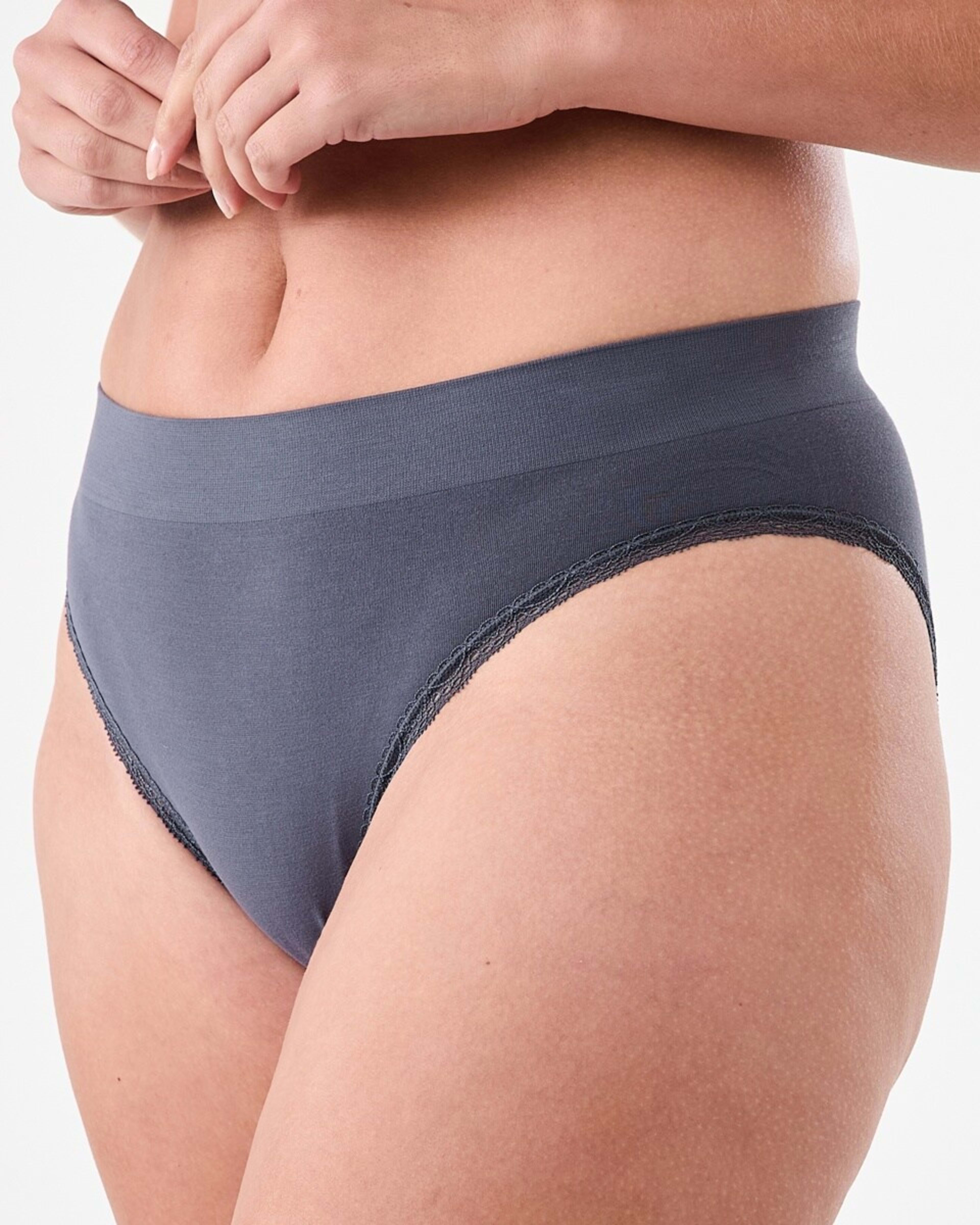 7 3 Pack Seamfree Bamboo Lace Bikini Briefs HALOGEN BLUE, SILVER MARLE, SHADOW NAVY, 7 of 9