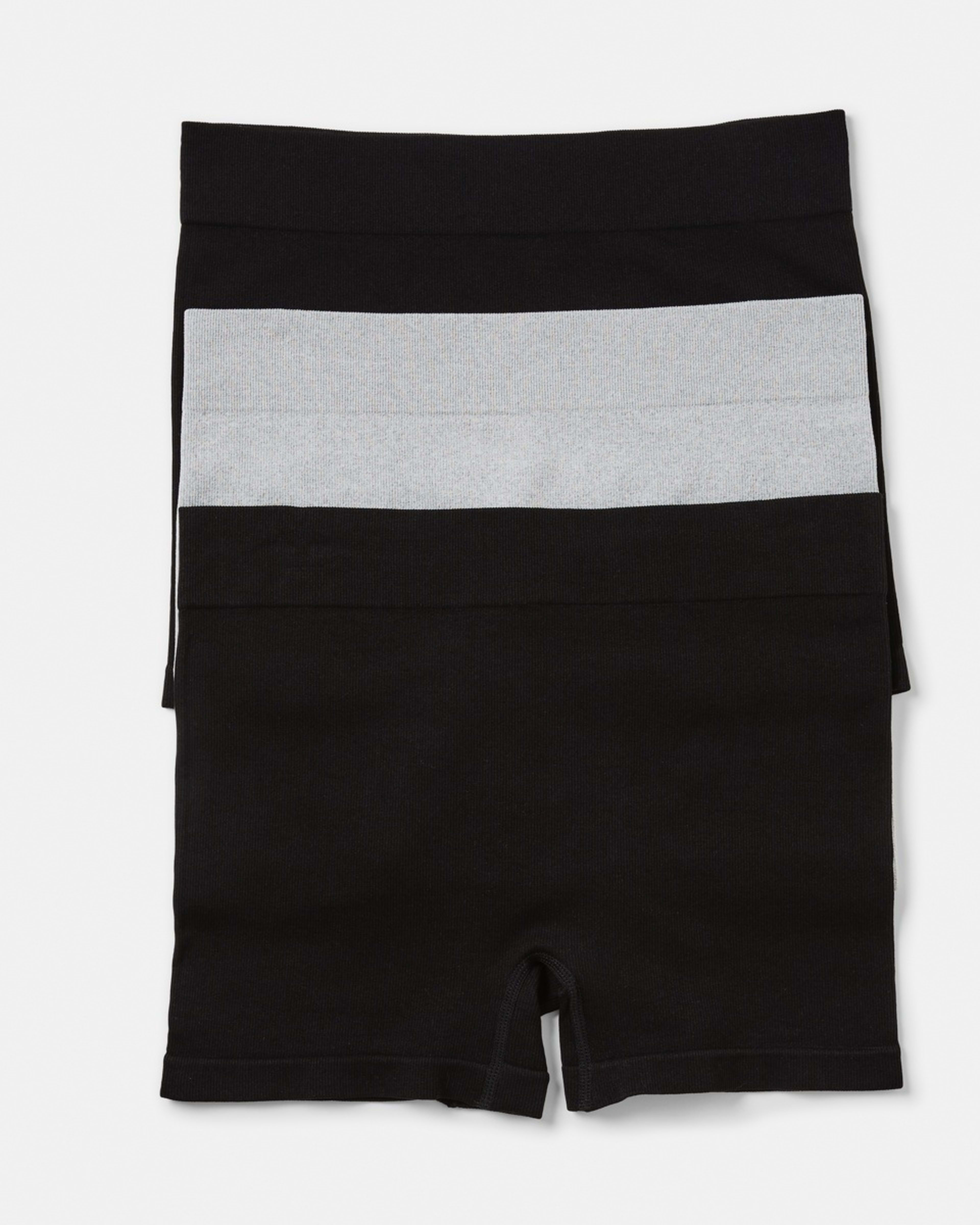 1 3 Pack Rib Shorties BLACK, GREY MARLE, BLACK
