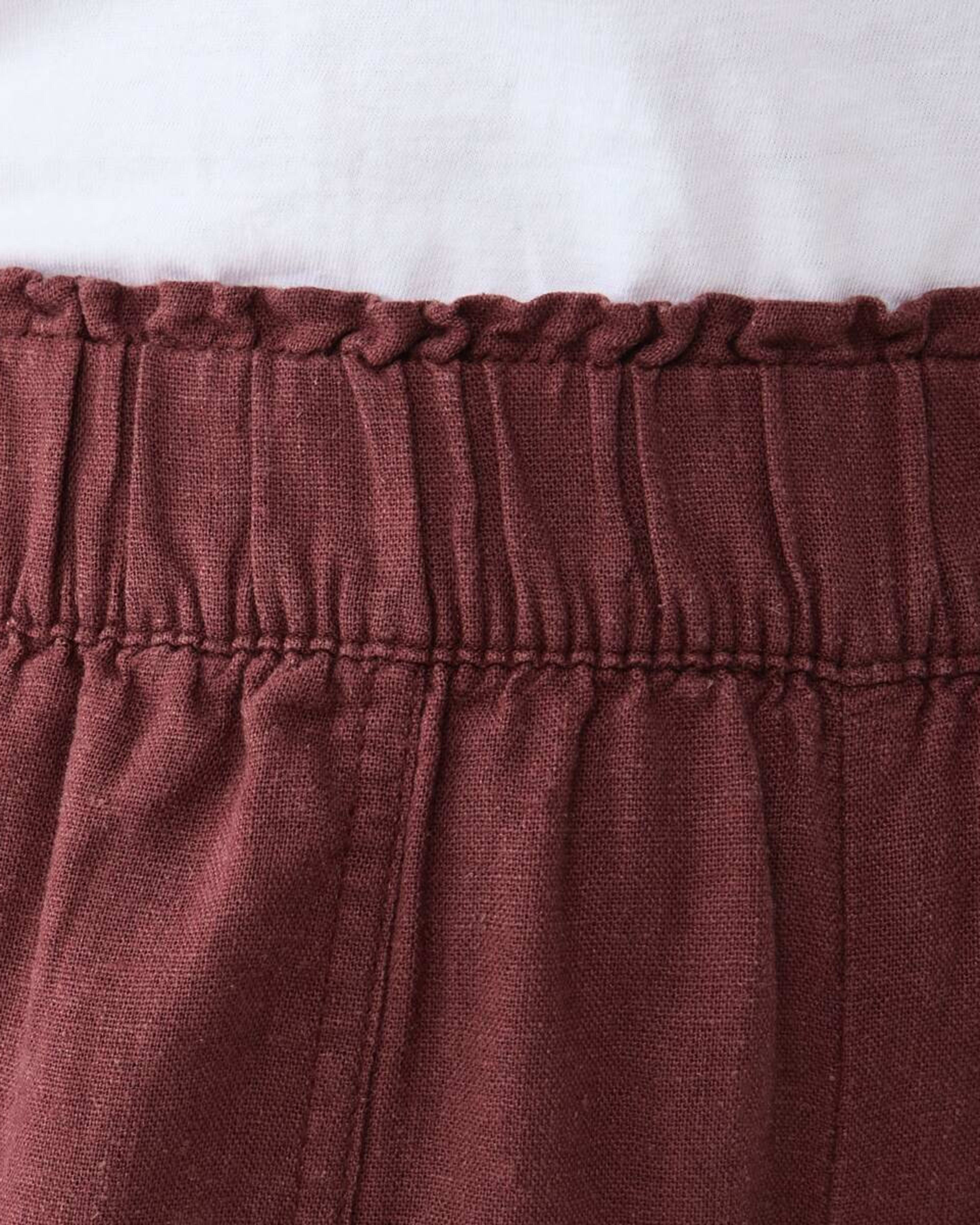 5 Linen Blend Culottes DARK HENNA, 5 of 5