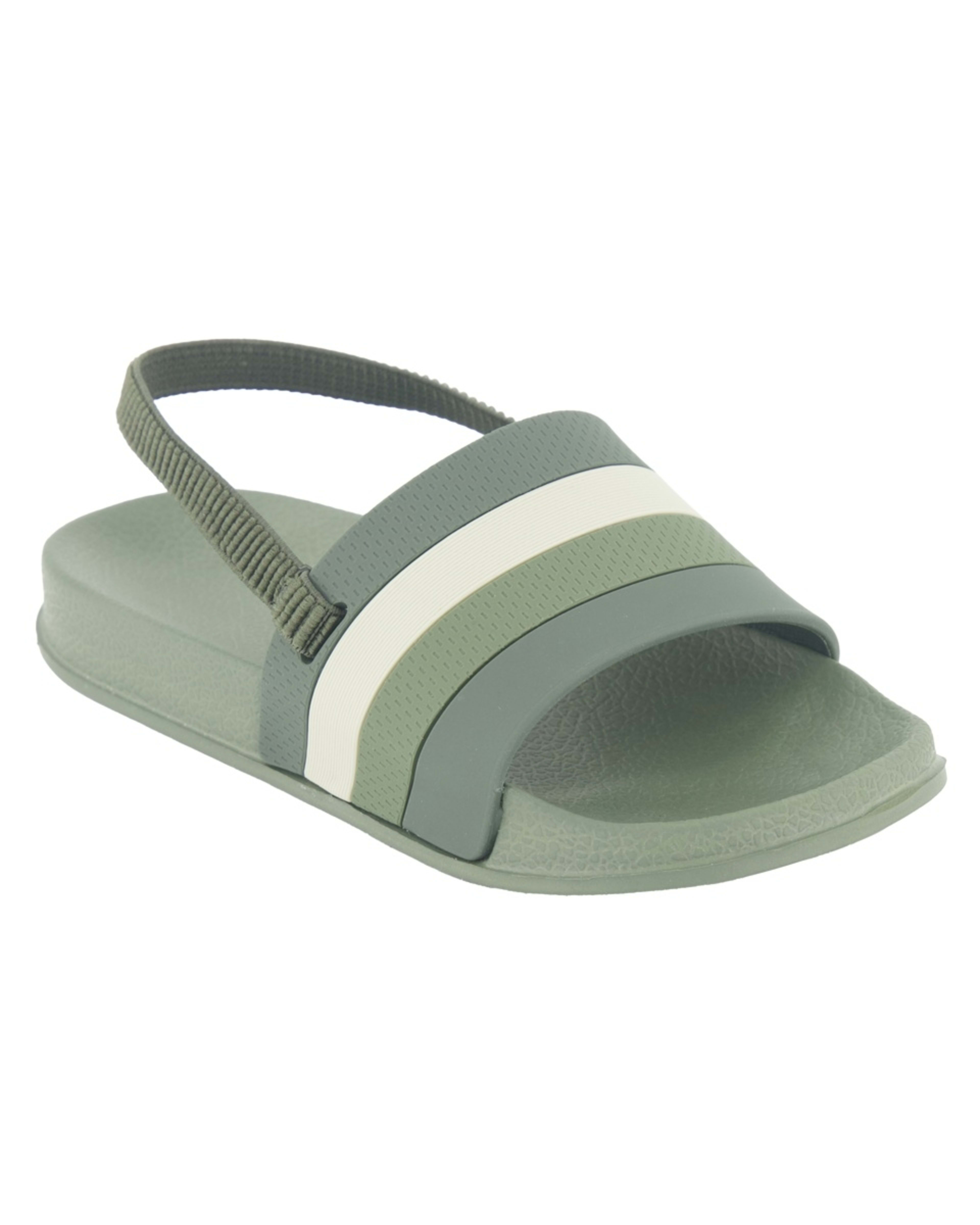 1 Junior Pool Slides Stripe Grn, 1 of 5