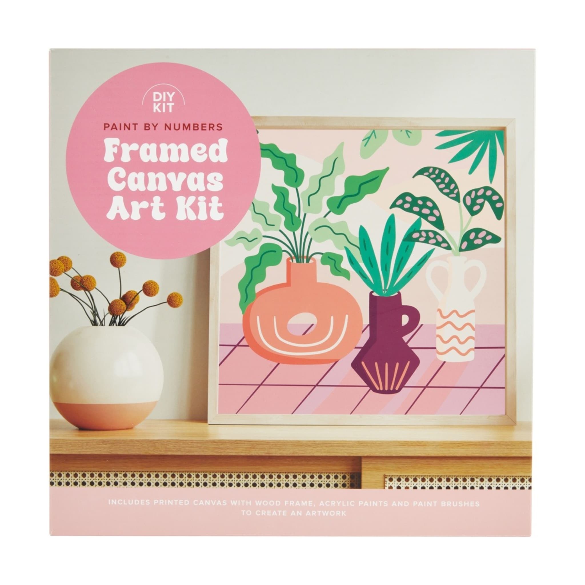 Paint By Numbers Framed Canvas DIY Art Kit - Kmart
