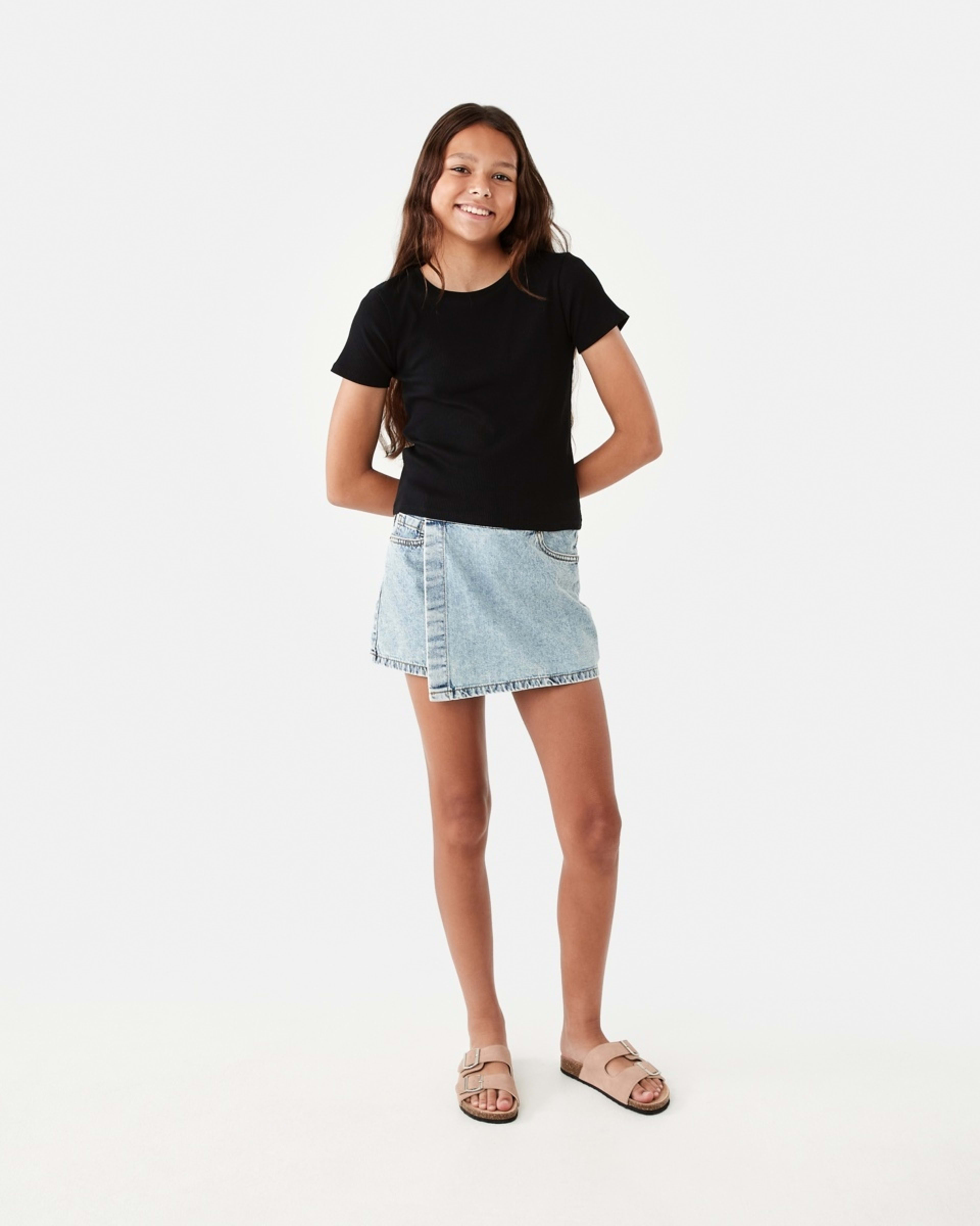 5 Short Sleeve Rib Top Black, 5 of 8