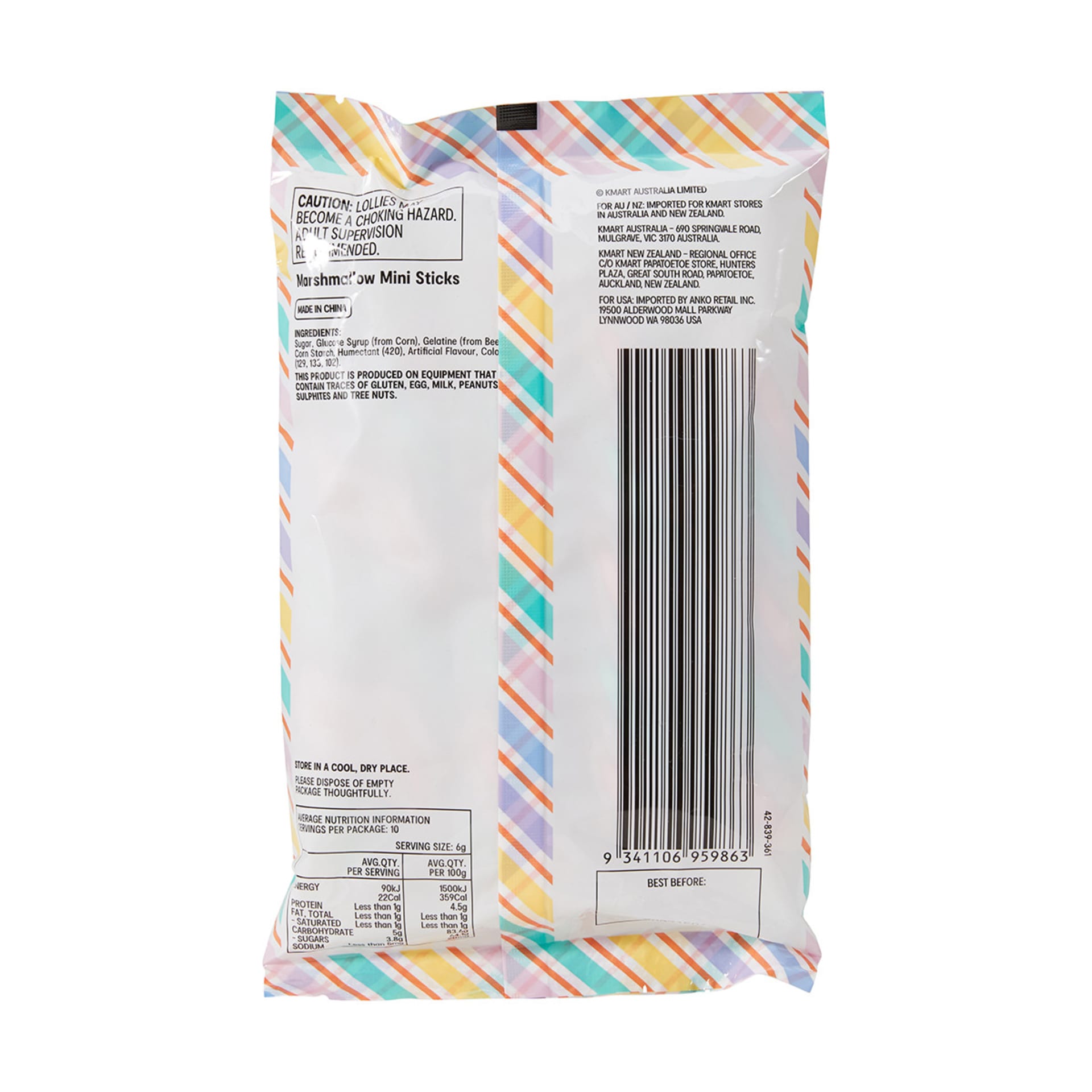 Mini Sticks Marshmallow 62g Kmart