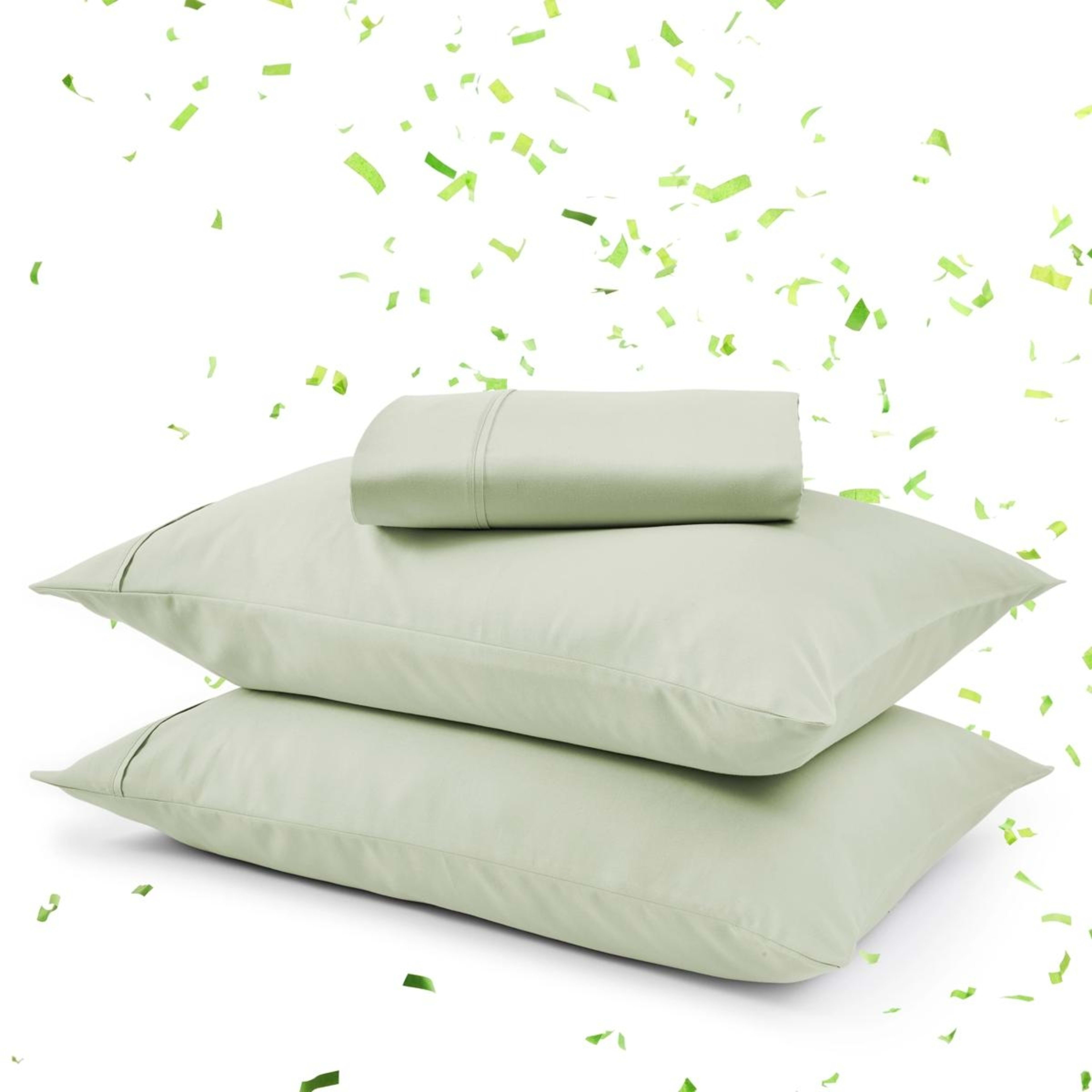 1 1000 Thread Count Cotton Rich Sheet Set - Queen Bed, Sage, 1 of 7