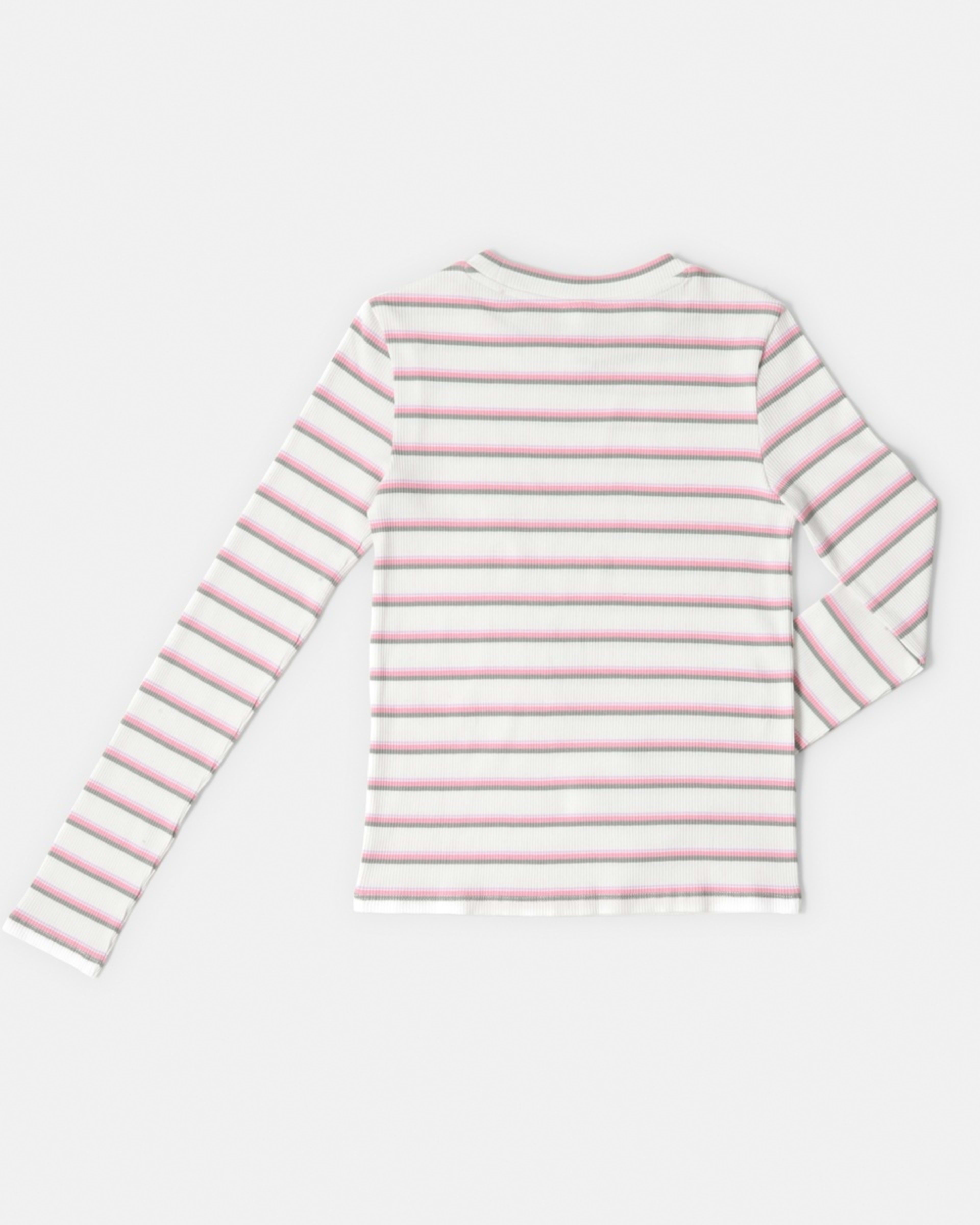 8 Long Sleeve Rib Top Descending Stripe Multi, 8 of 8
