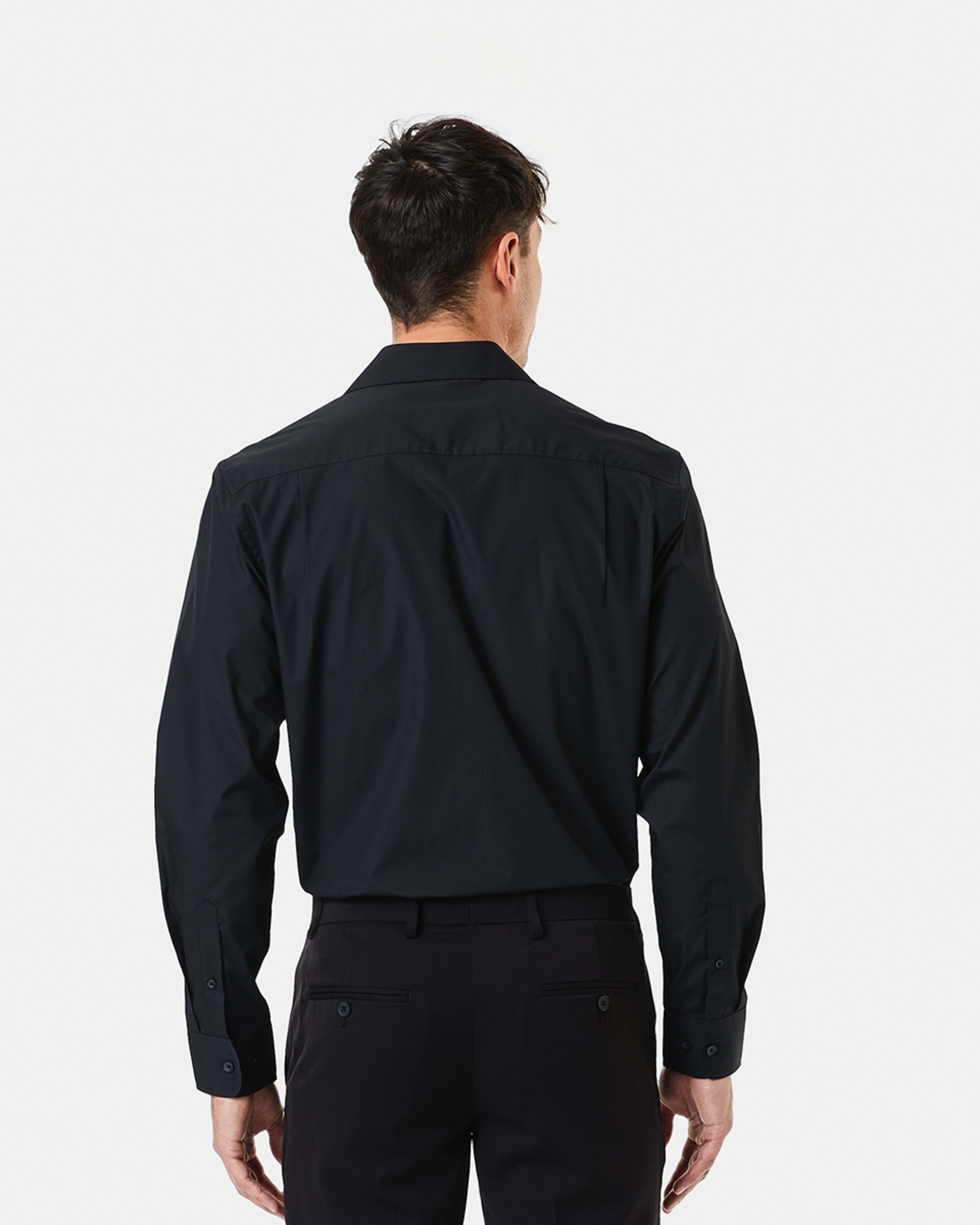 3 Work Long Sleeve Business Shirt Black, 3 of 7