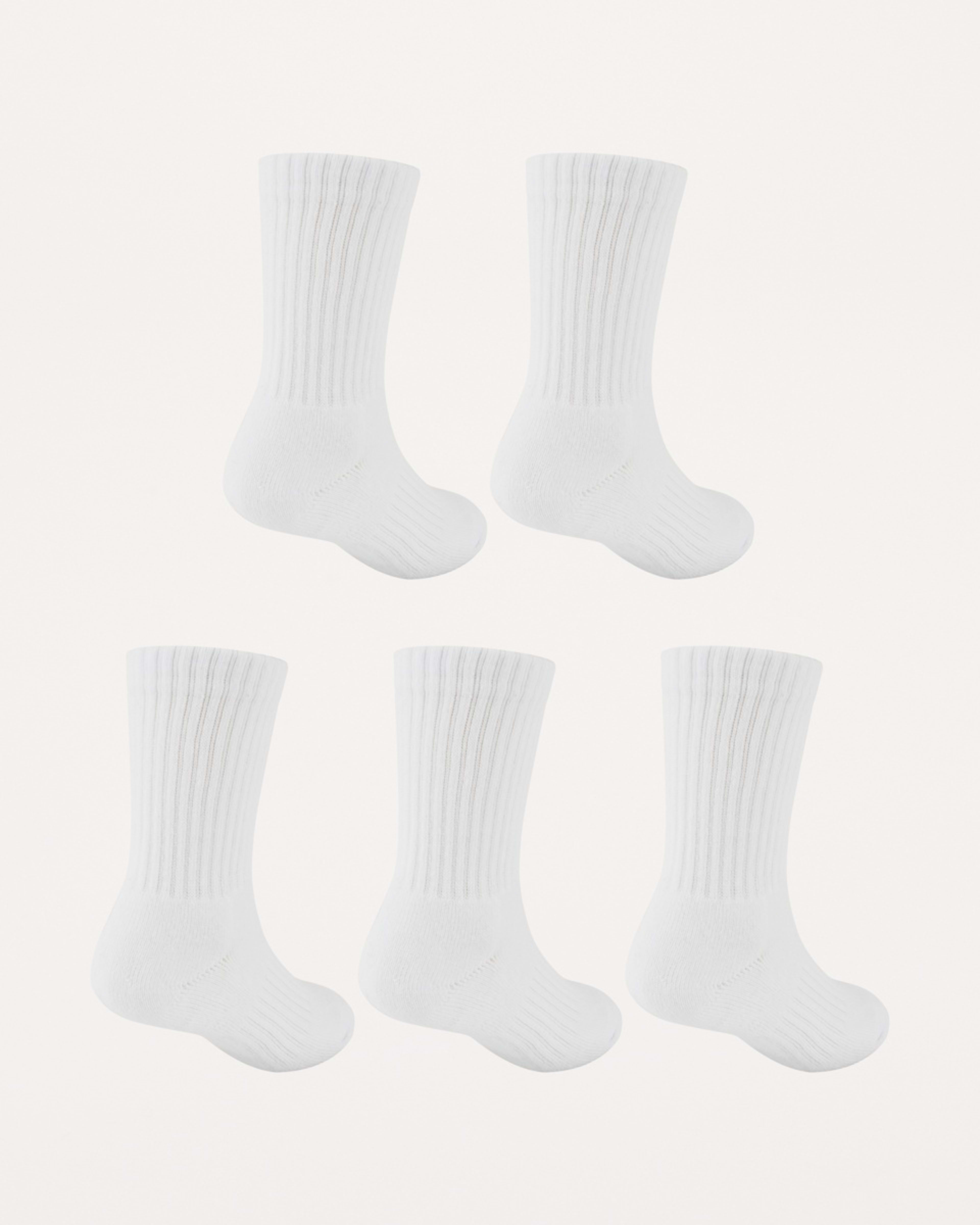 2 5 Pack Ultimate School Crew Socks WHITE, 2 of 3