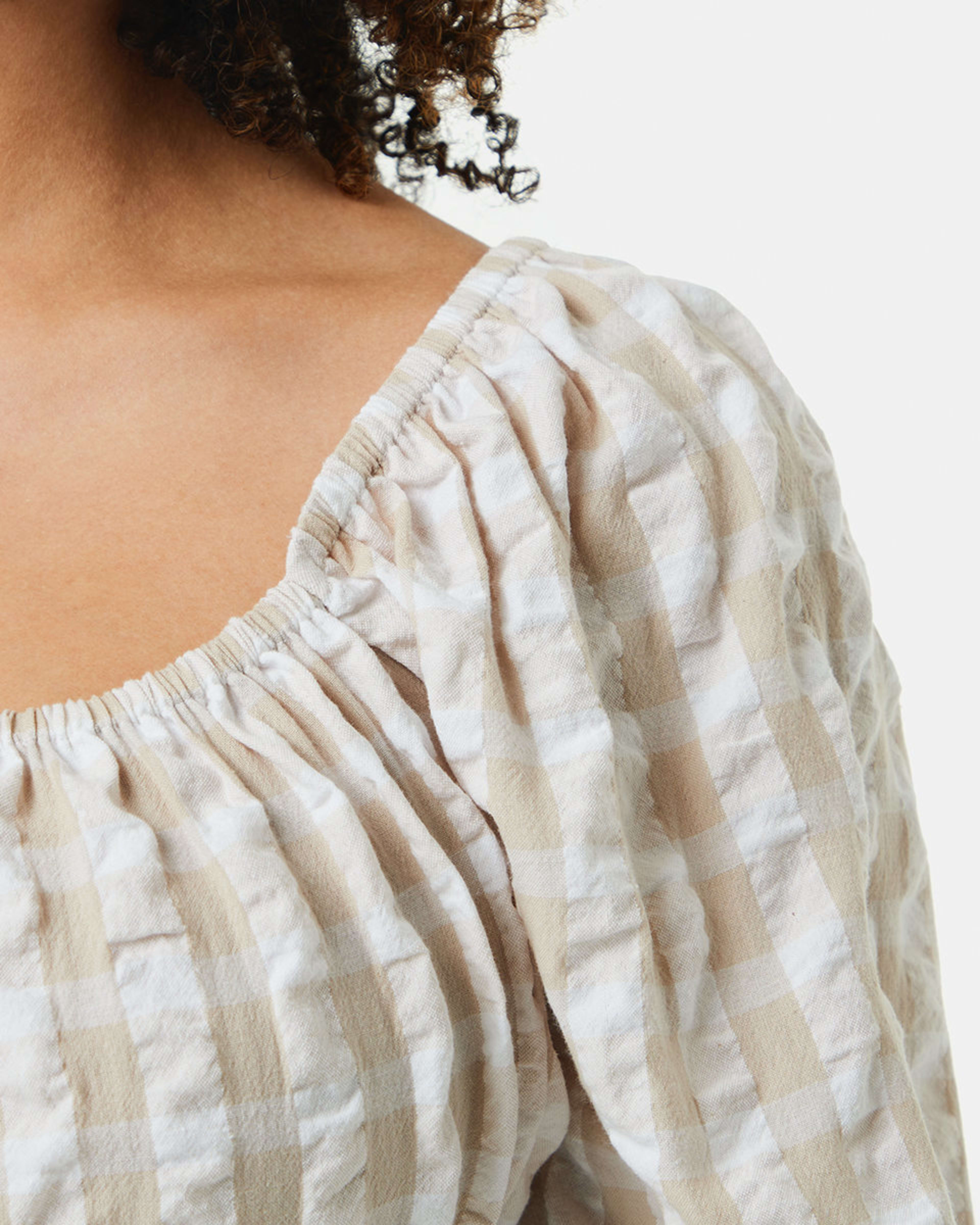 Long Sleeve Shirred Bodice Top Kmart