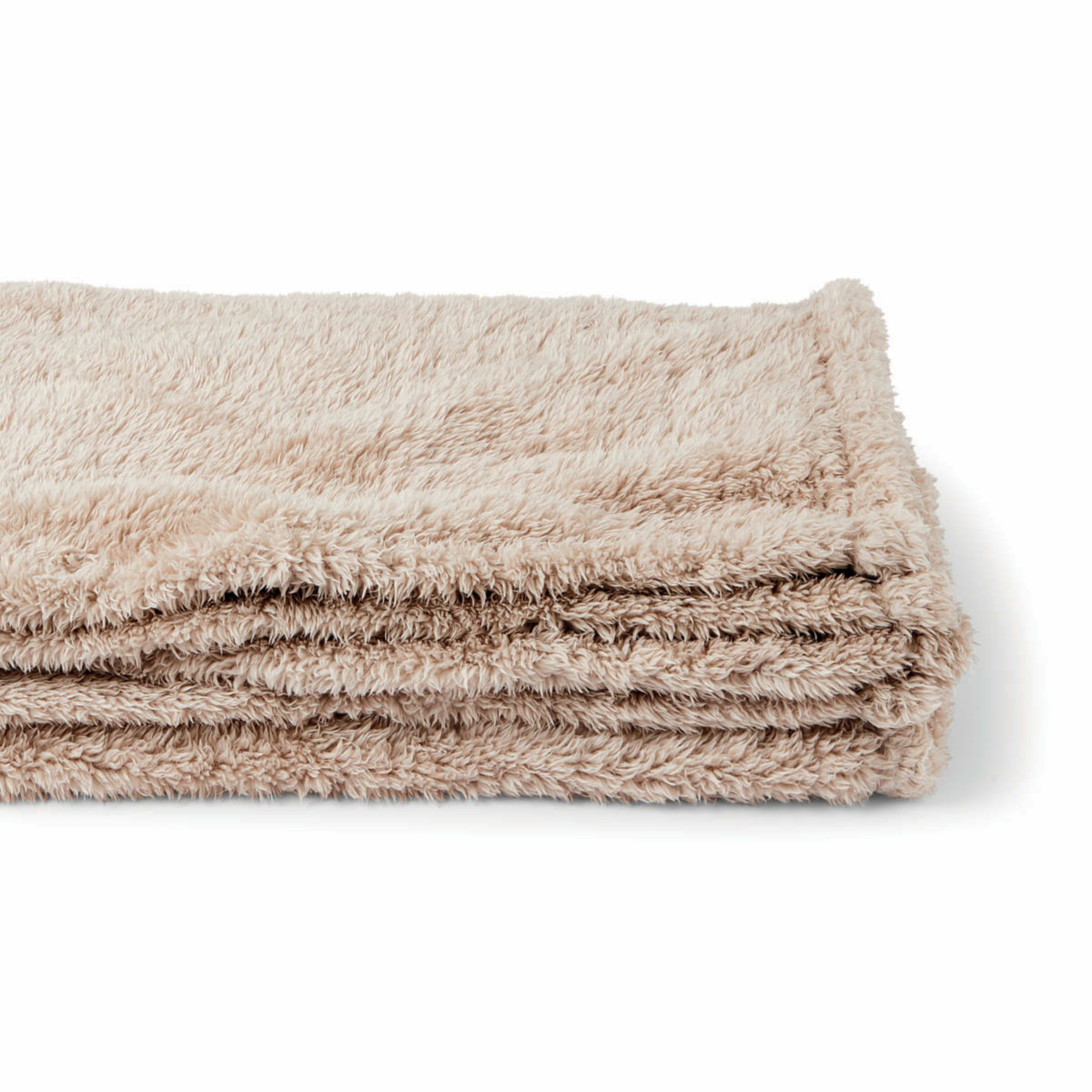 6 Teddy Fleece Throw - Natural, 6 of 7