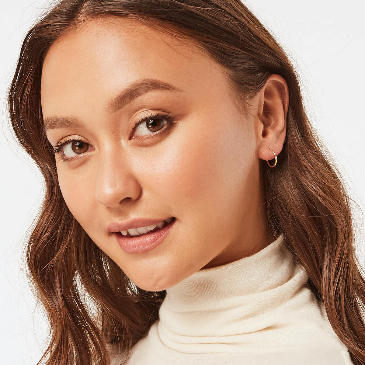 Gold Plated Sterling Silver Hoop Earrings 14mm Kmart