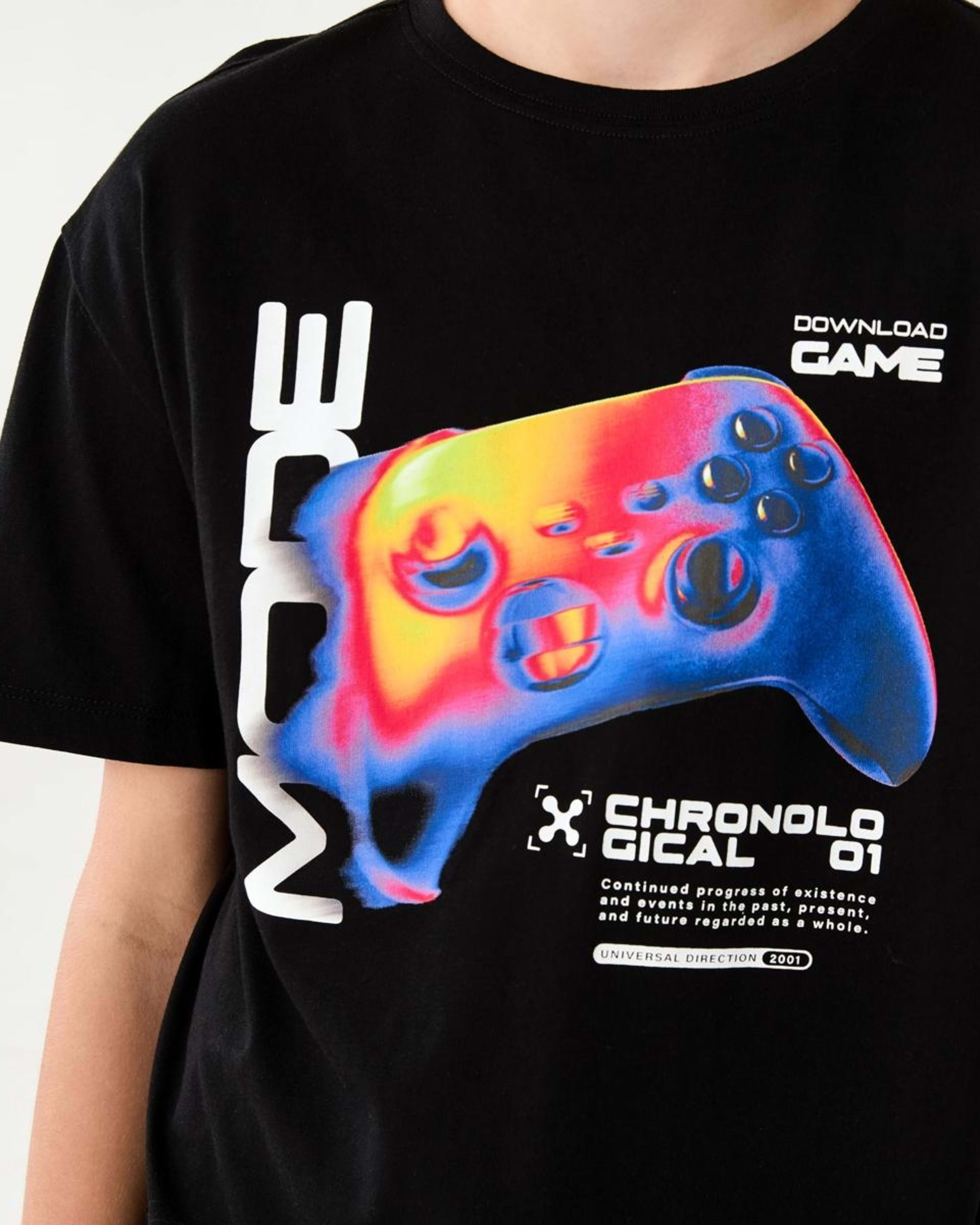4 Short Sleeve Graphic Print T-shirt GAME MODE BLUR BLACK, 4 of 6