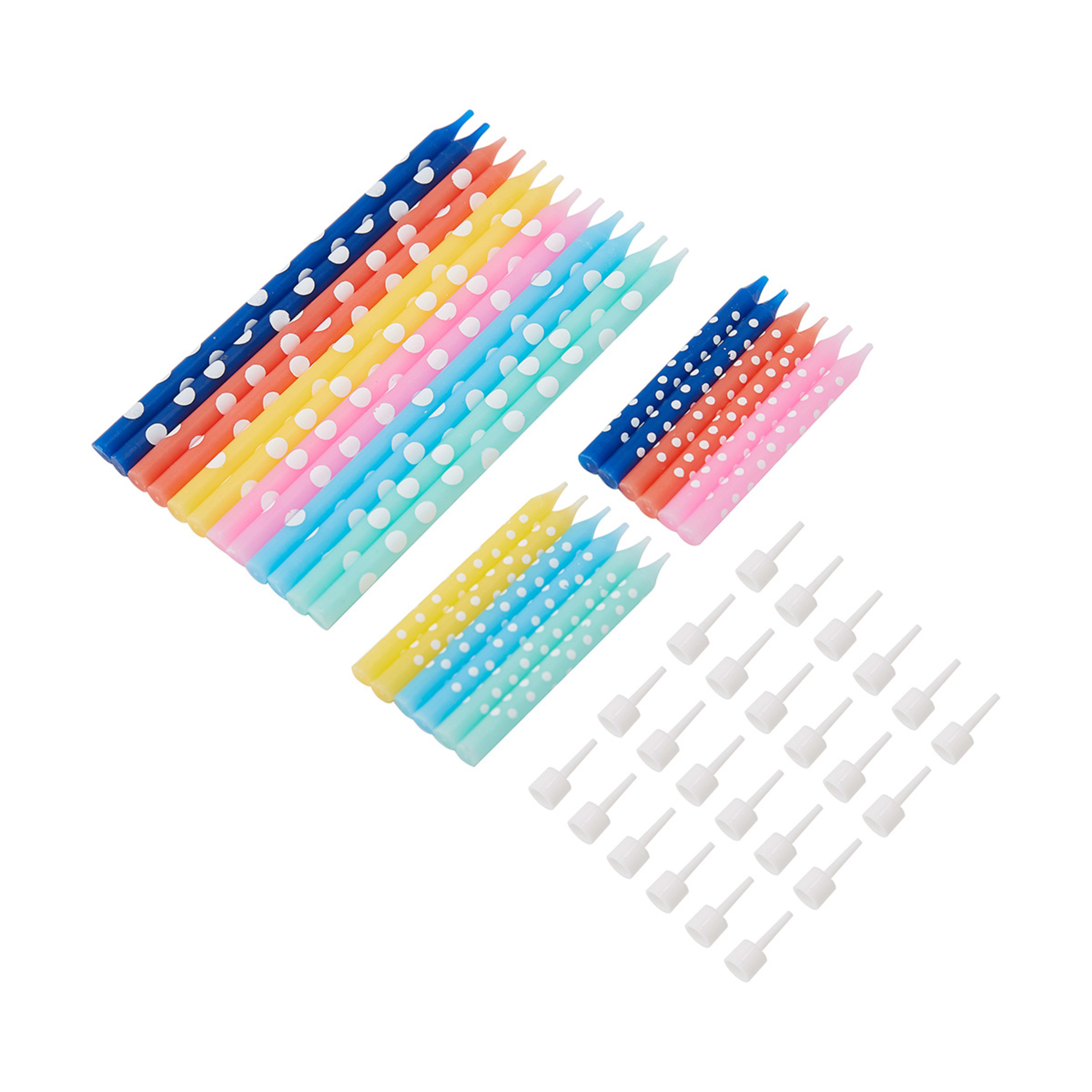 24 Pack Tall & Short Polka Dot Candles Kmart NZ