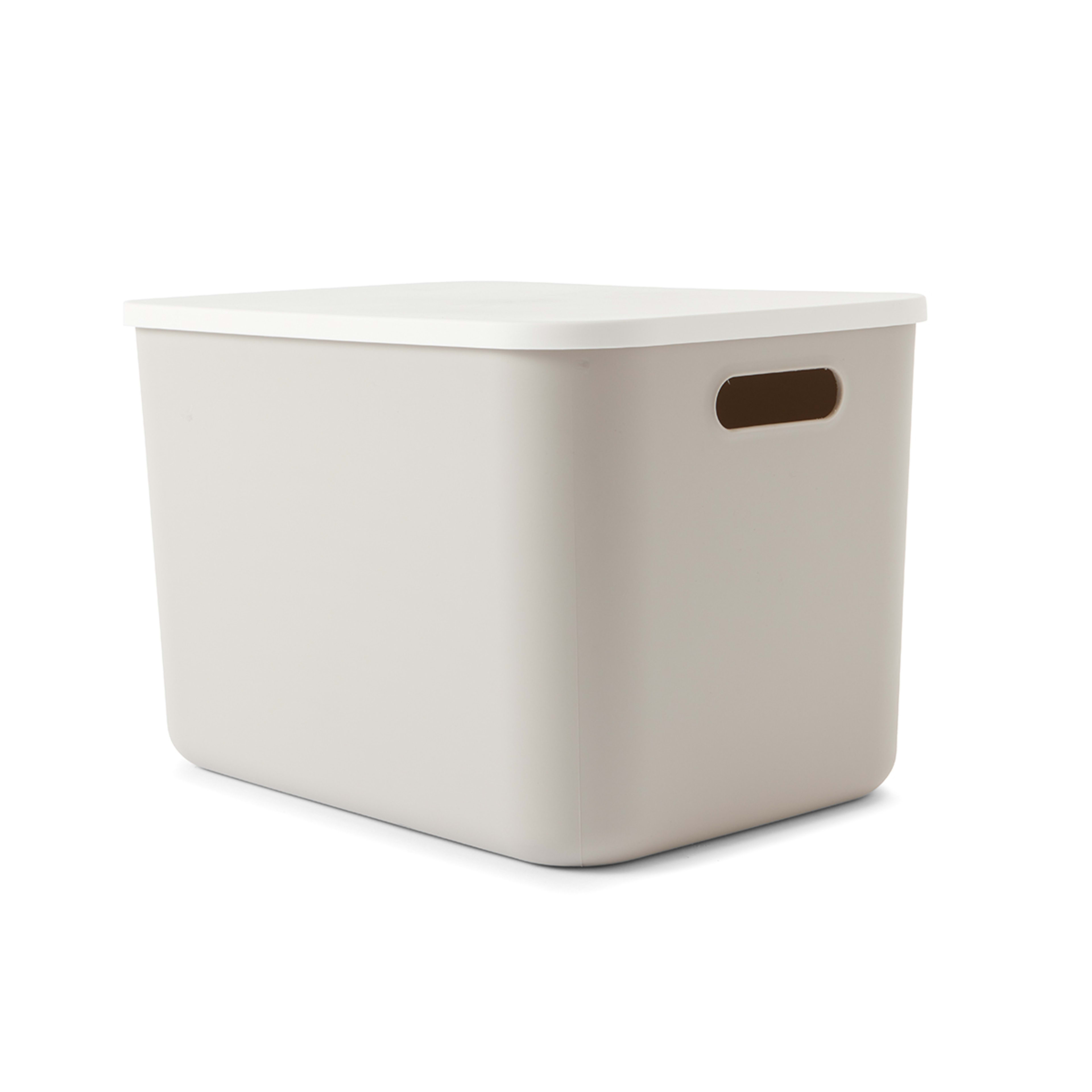 Set of 4 Tubs with Lids Grey Kmart